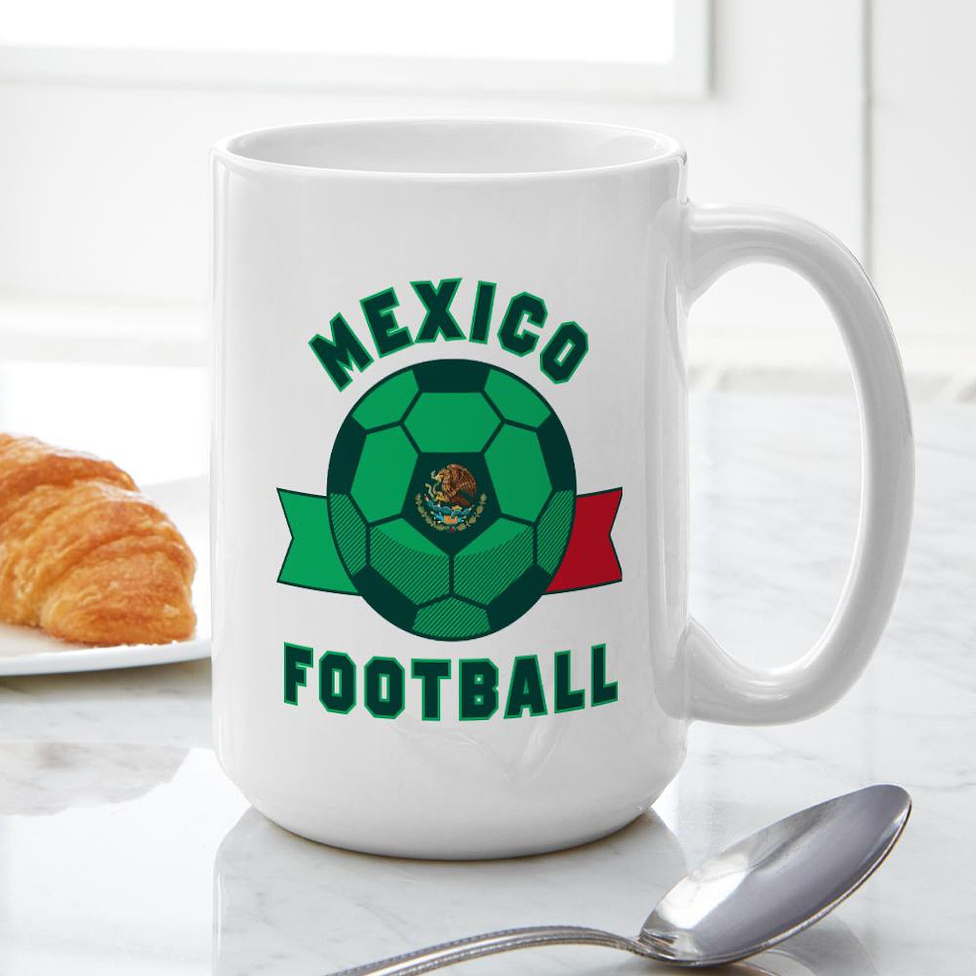 Mexico Soccer Team 15 oz Ceramic Coffee Mug - 444ml Insulated Travel Mug for Hot & Cold Drinks - Perfect for Home, Office, Gifts & Game Day Parties