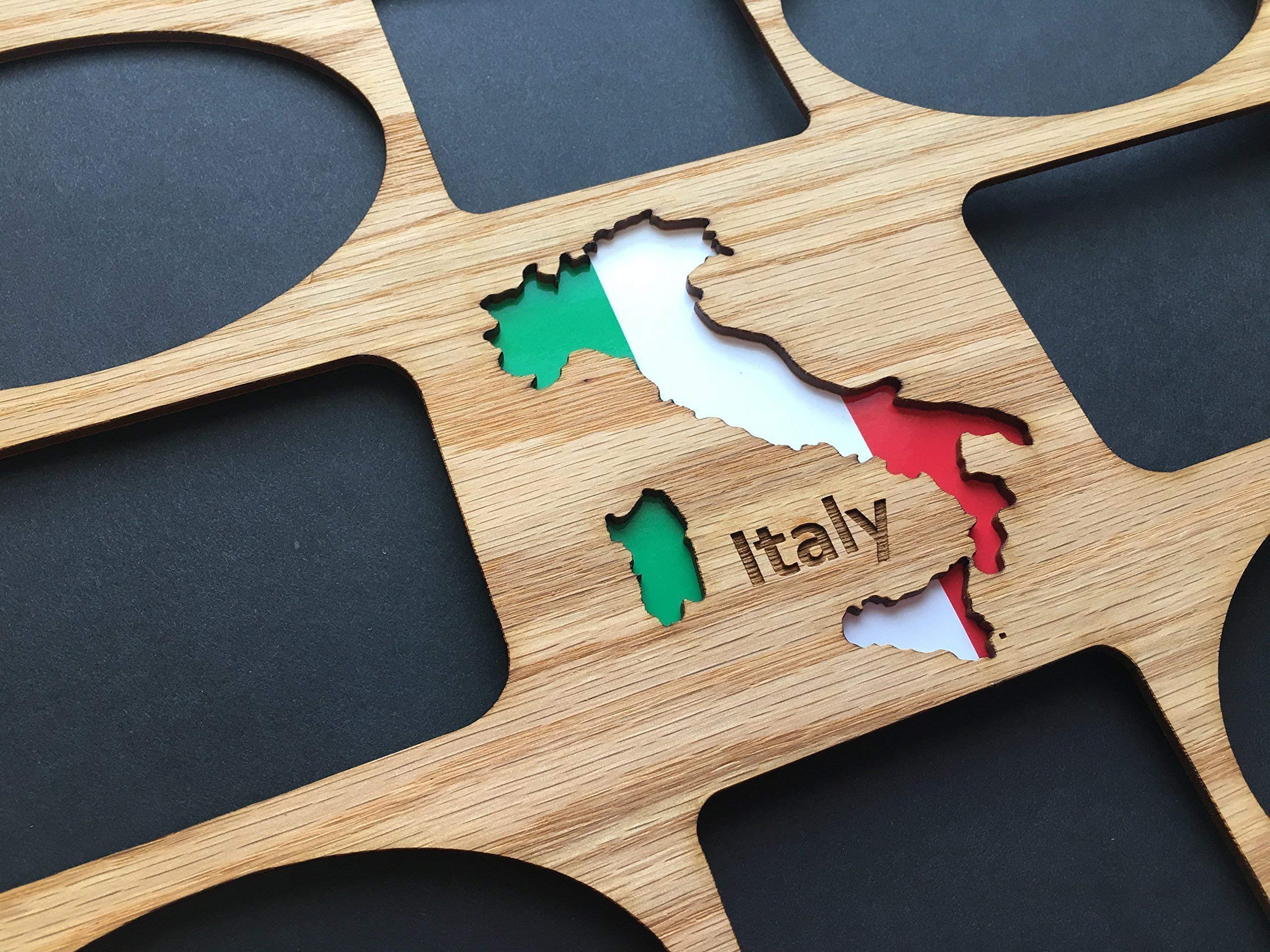 11x14 Country Picture Frame for Travel Collage - Holds 8 Photos | Rustic Wood Wall Decor | Perfect for Italy Vacation Memories, Home & Office Display