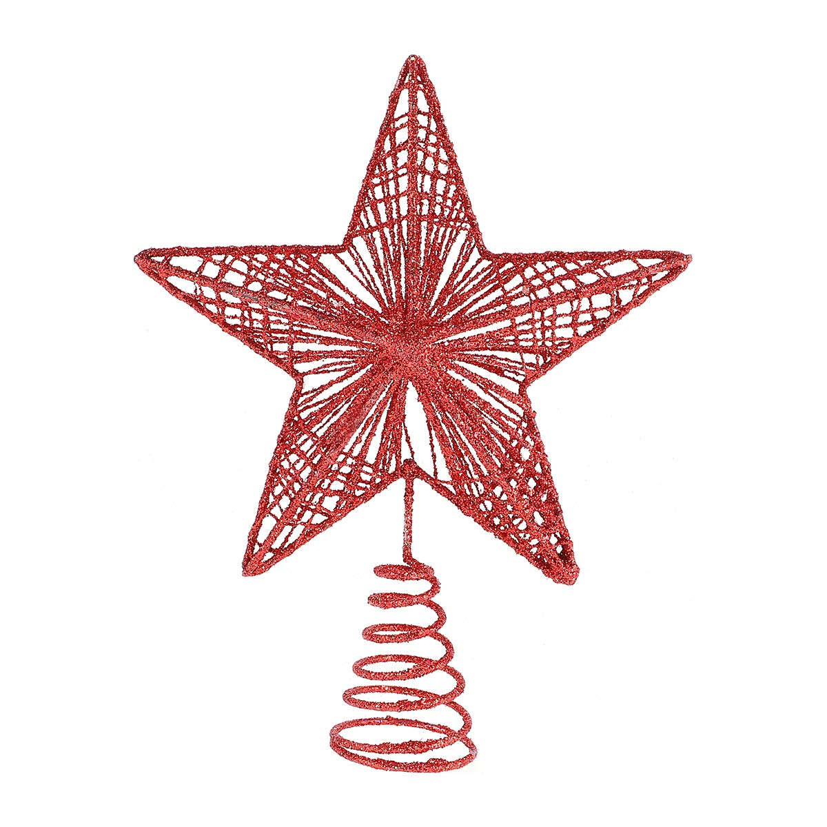 PRETYZOOM Elegant Iron Christmas Tree Topper Star - Handcrafted Metal Tree Ornament for Holiday Decor, Xmas Party & Home Decoration