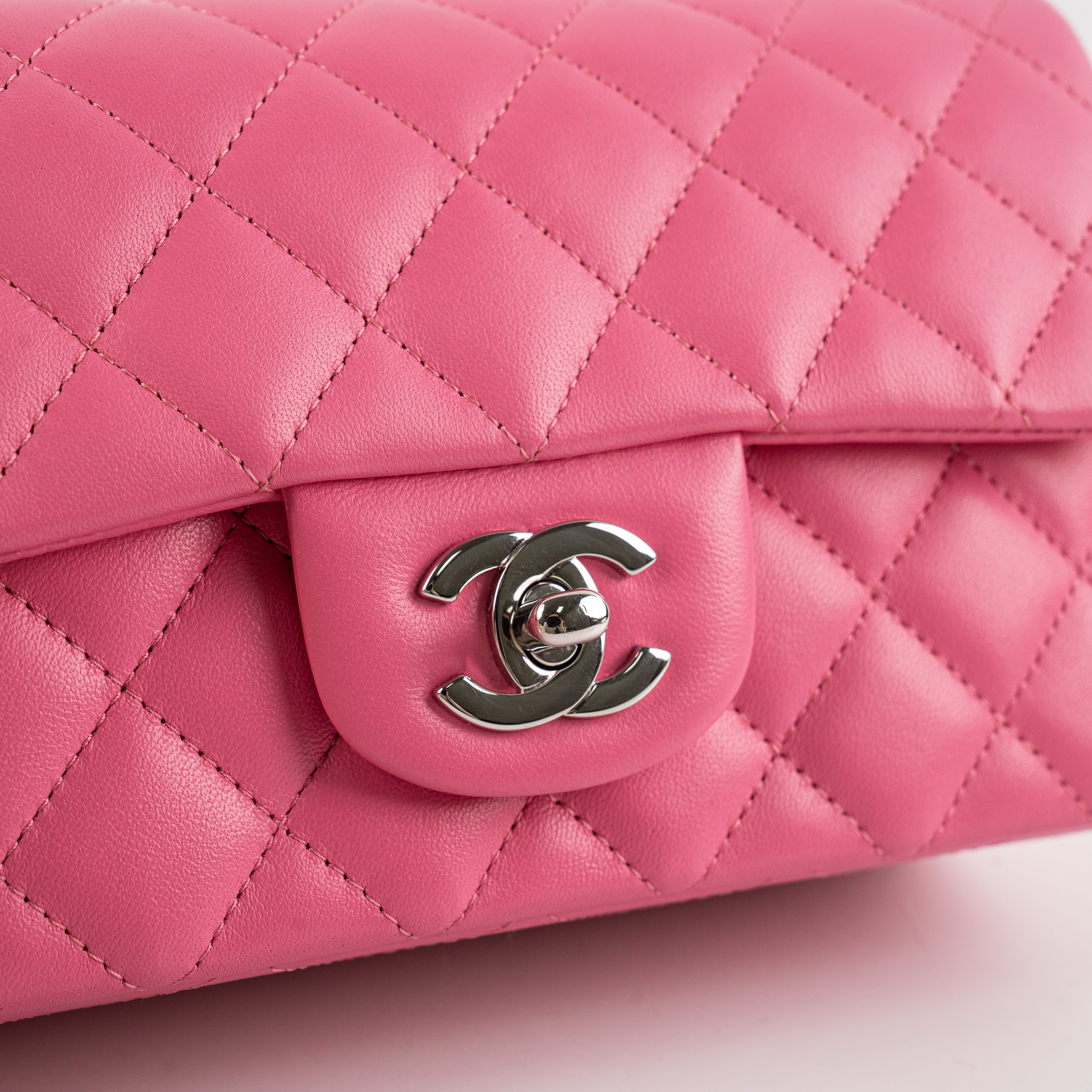 Chanel Mini Rectangle Lambskin Pink Crossbody Bag - Luxury Designer Handbag for Women | Perfect for Date Night, Parties & Special Occasions