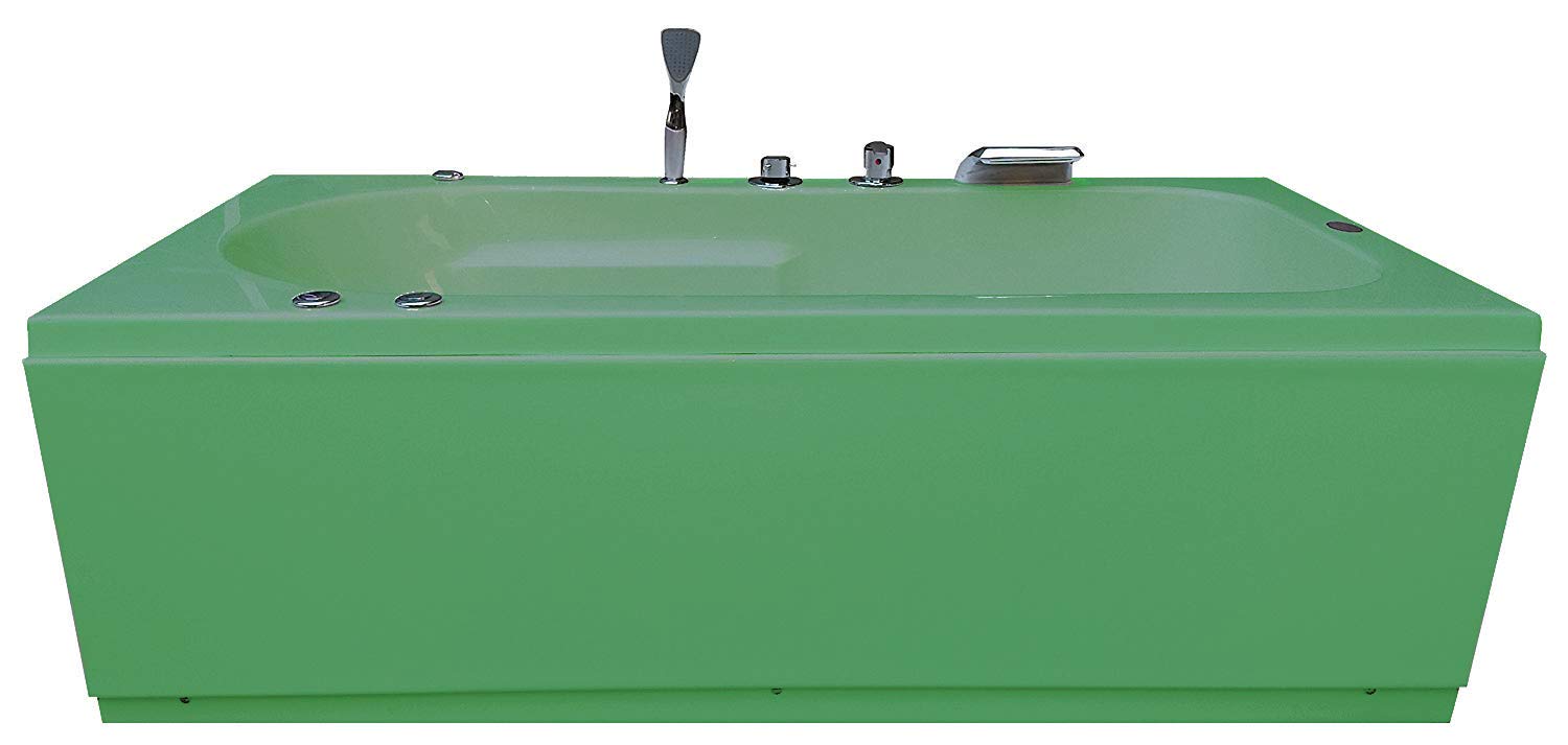 Madonna Melody Acrylic Whirlpool Bathtub with Bubble Massage & Water Filler System - Green Luxury Spa Tub for Relaxation & Home Bathroom Upgrade