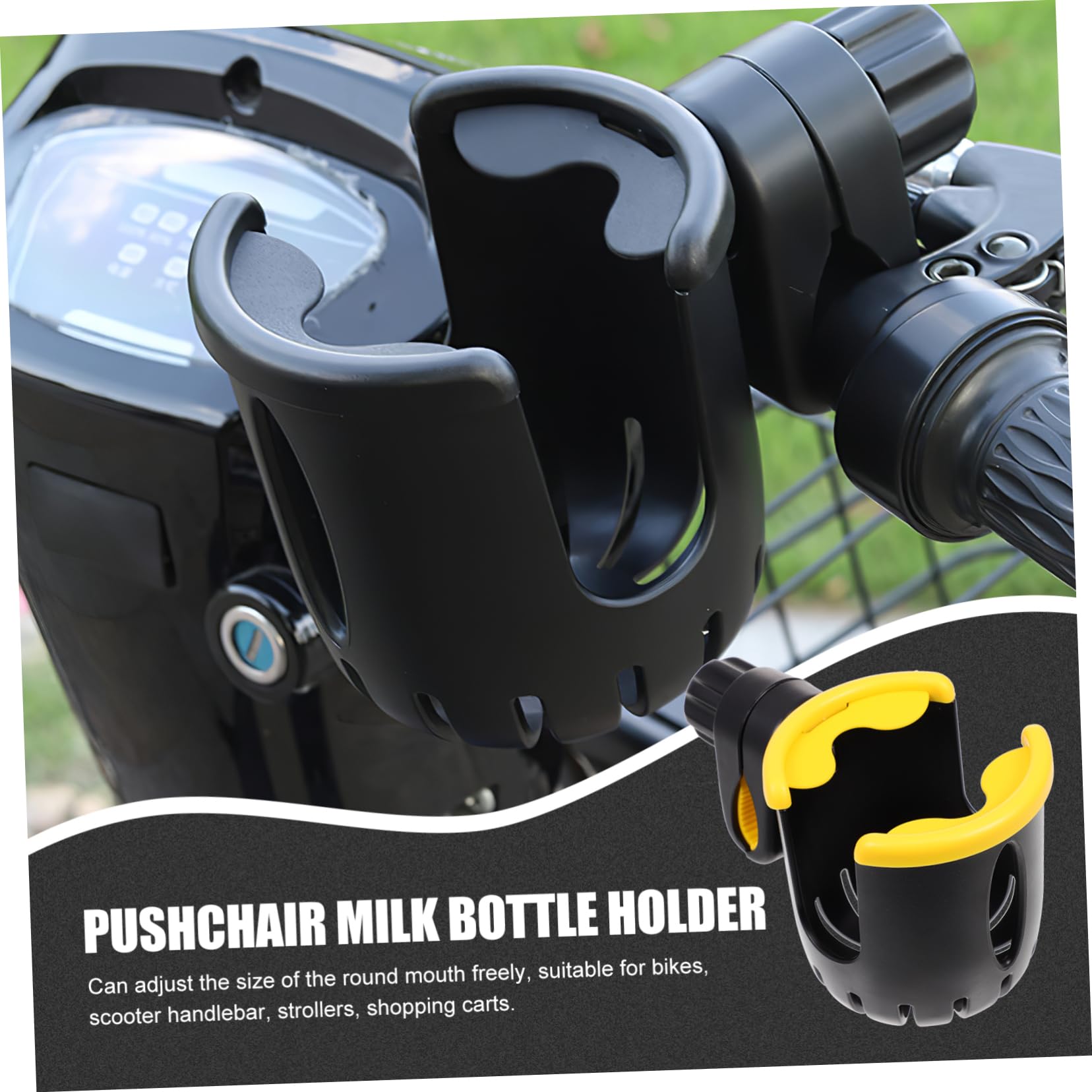 VOSAREA 3-Pack Stroller Cup Holder with Adjustable Straps - Universal Stroller Bottle Holder for Baby Feeding, Water Bottles & Phone Stand - Perfect for Strollers, Scooters, Wheelchairs & Shopping Carts