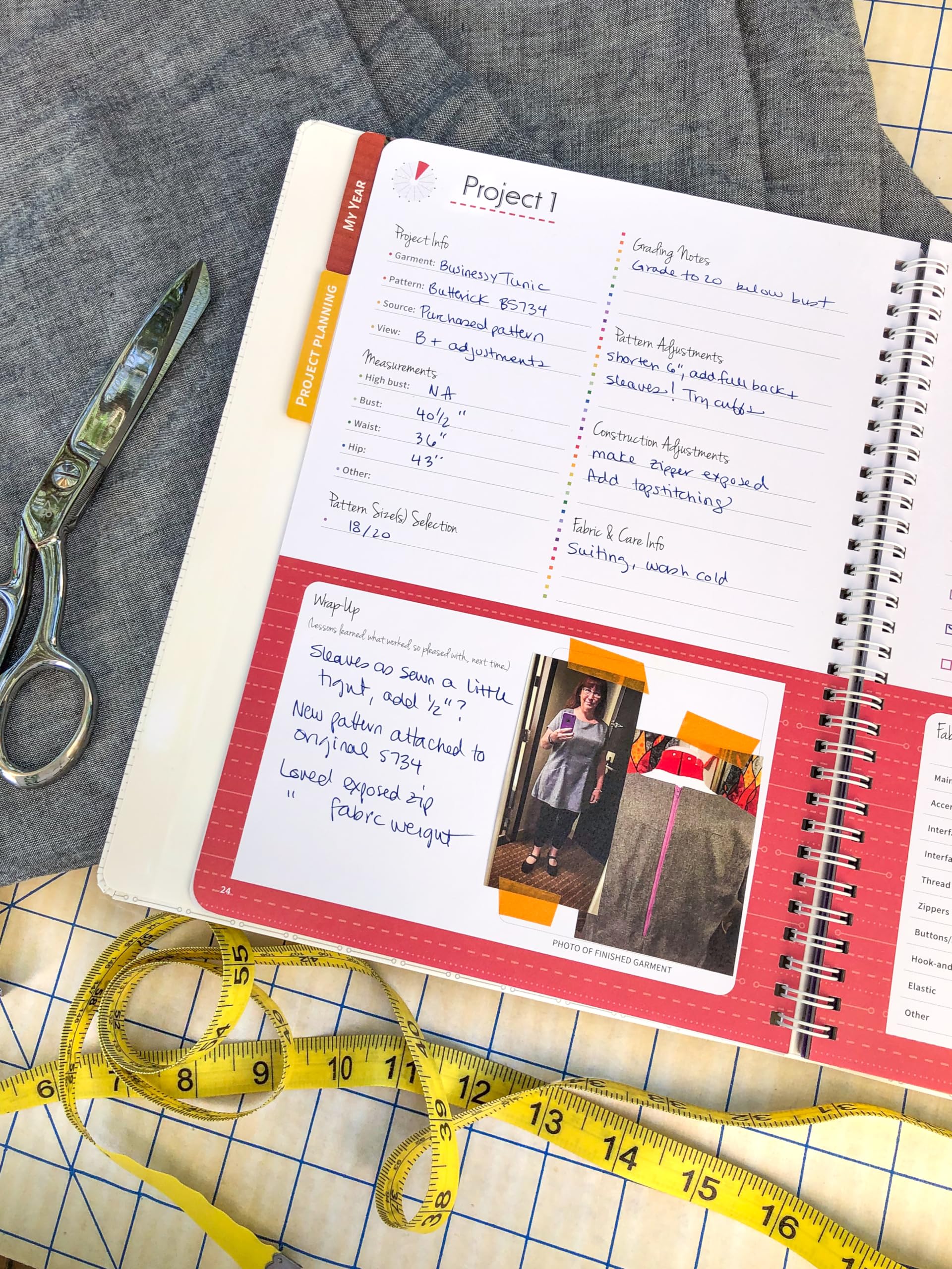 Garment Maker's Project Planner - Ultimate Dream, Plan & Organize Tool for 12 Sewing Projects | Perfect for DIY Fashion Designers & Craft Enthusiasts | Home Studio & Workshop Essential