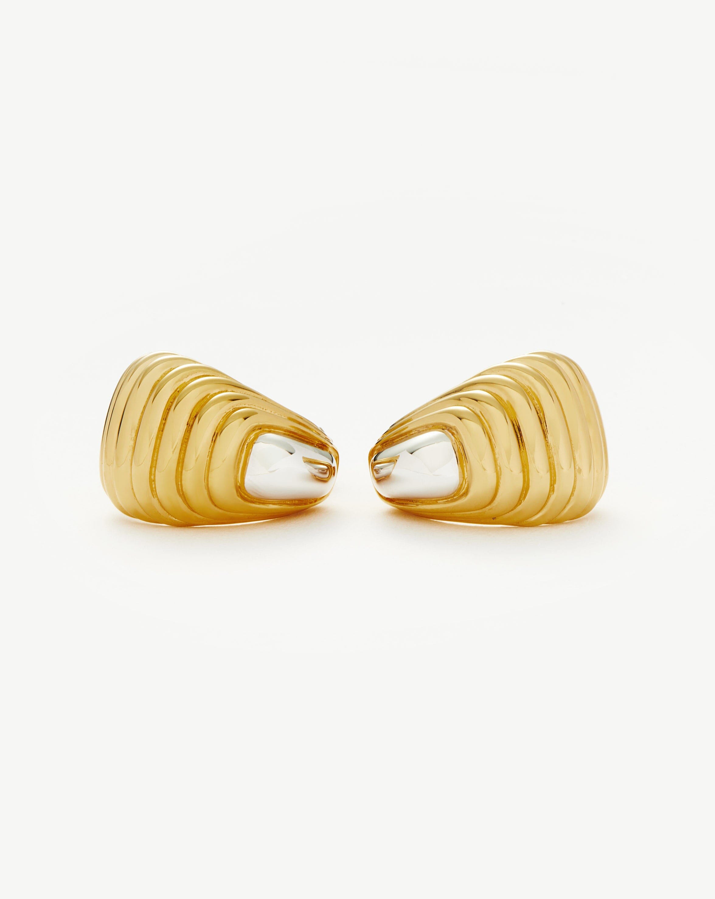 Stylish Ridge Oversized Earrings for Women - Mixed Metal Statement Jewelry for Parties, Weddings & Everyday Wear