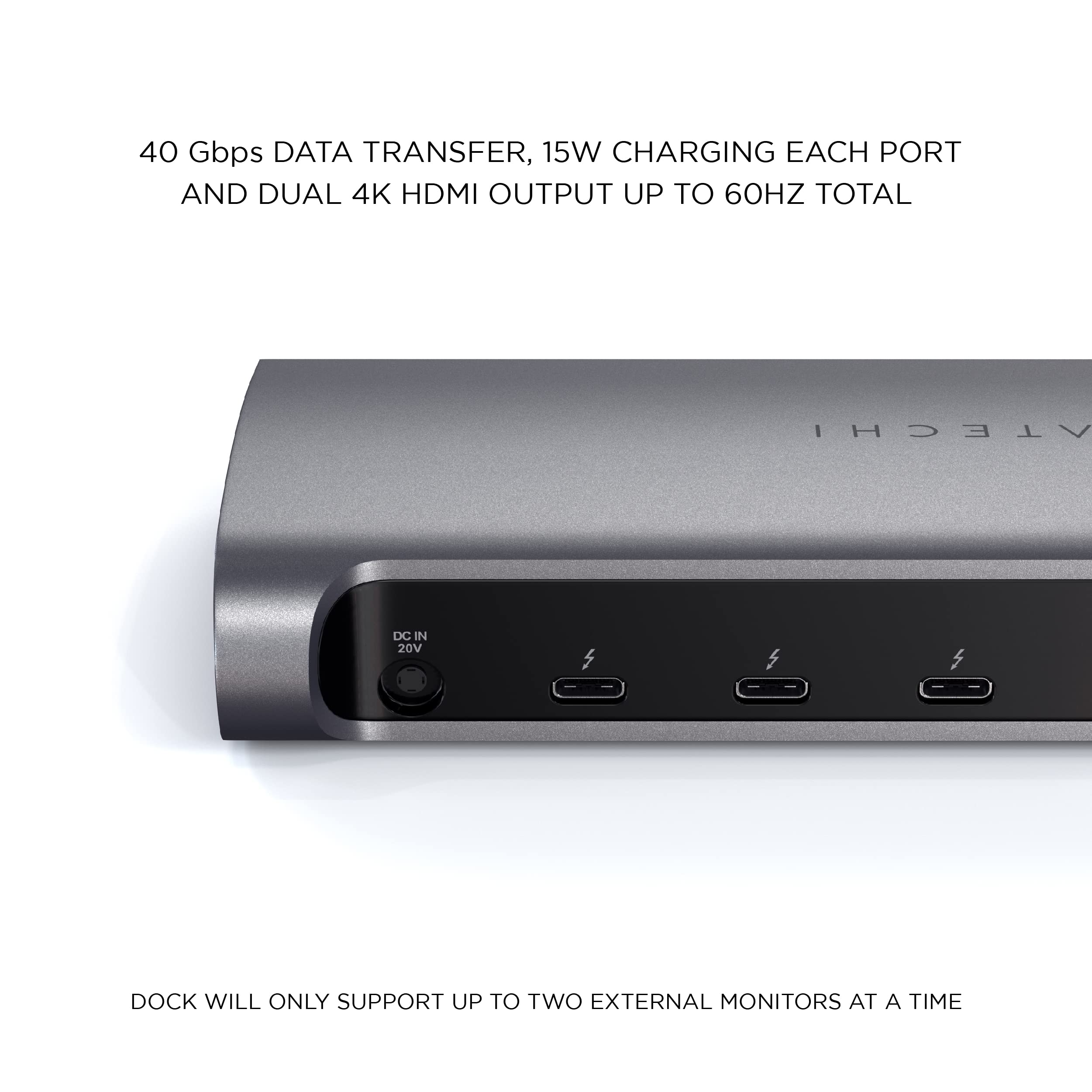 Satechi 12-in-1 Thunderbolt 4 Docking Station with 96W PD Charging, 4K HDMI, USB-C Hub - 4 Downstream Ports, 3 USB-A 3.2, SD Card Reader, Gigabit Ethernet for MacBook Pro/Air (M1 & M2) - Perfect for Home Office & Video Editing Setup