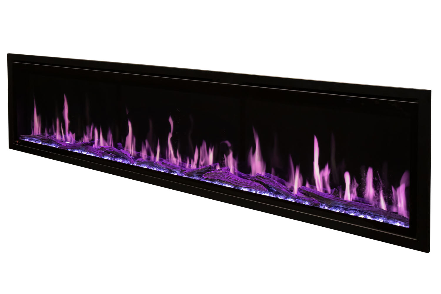 Modern Flames Orion Slim 100 Heliovision Virtual Recessed Wall Mount Electric Fireplace - Realistic LED Flame Heater for Living Room, Bedroom & Office