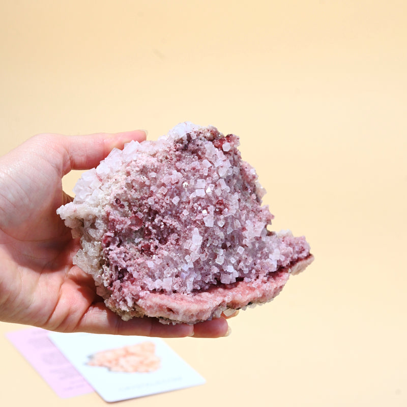 Natural Pink Halite Crystal - 5 Inch Raw Salt Rock Specimen for Home Decor, Meditation & Healing | Spiritual Gift & Collection Display