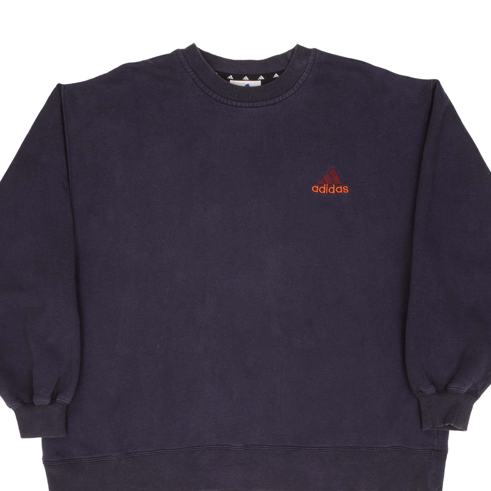 Vintage Adidas Classic Navy Blue Crewneck Sweatshirt 1990s - Size Large - Retro Sportswear for Casual Wear & Street Style Fashion