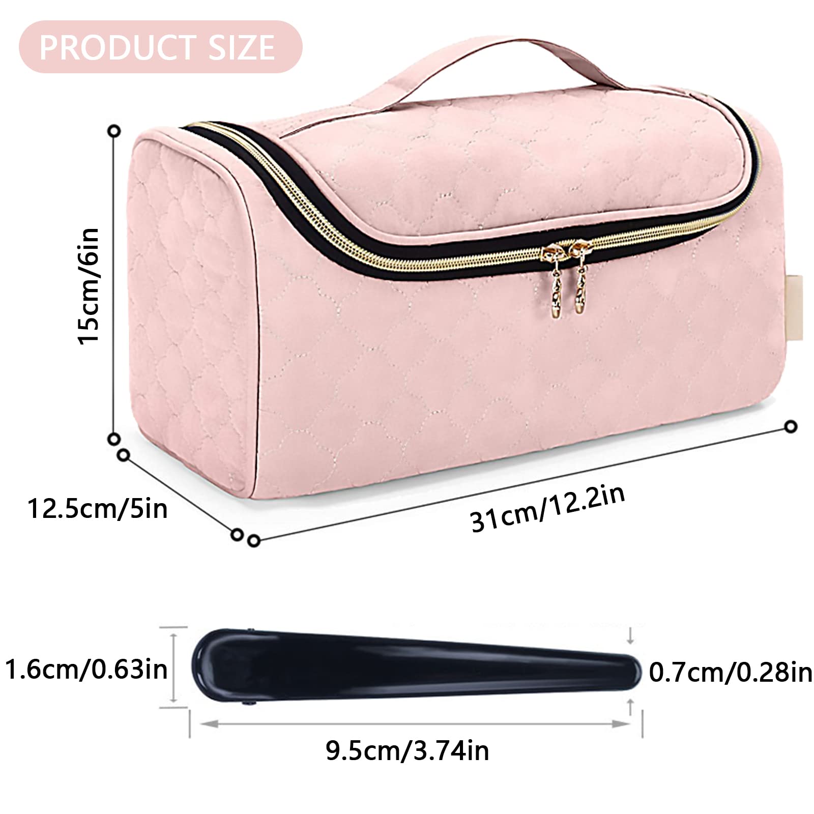 Dyson Airwrap Travel Storage Bag - Compatible with Airwrap Hair Styler & All Attachments, Pink Organizer Case with Hanging Hook & 4 Clips | Perfect for Travel, Home Storage & Salon Use