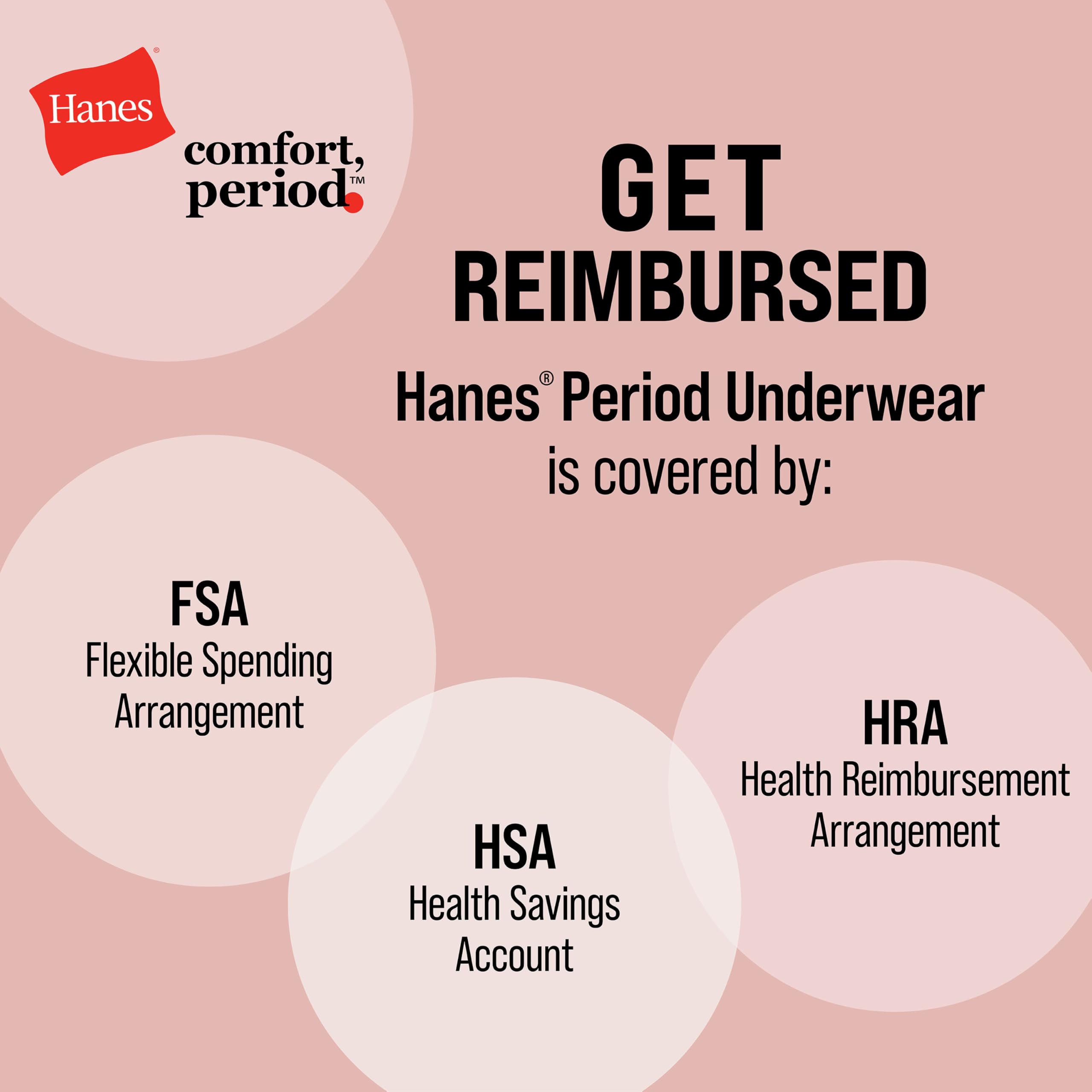 Hanes Women's Comfort Period Underwear Boxer Brief - Super Absorbent Leakproof Postpartum, Period & Overnight Protection (2-Pack) - Ideal for Postpartum Recovery, Heavy Flow Days & Nighttime Comfort