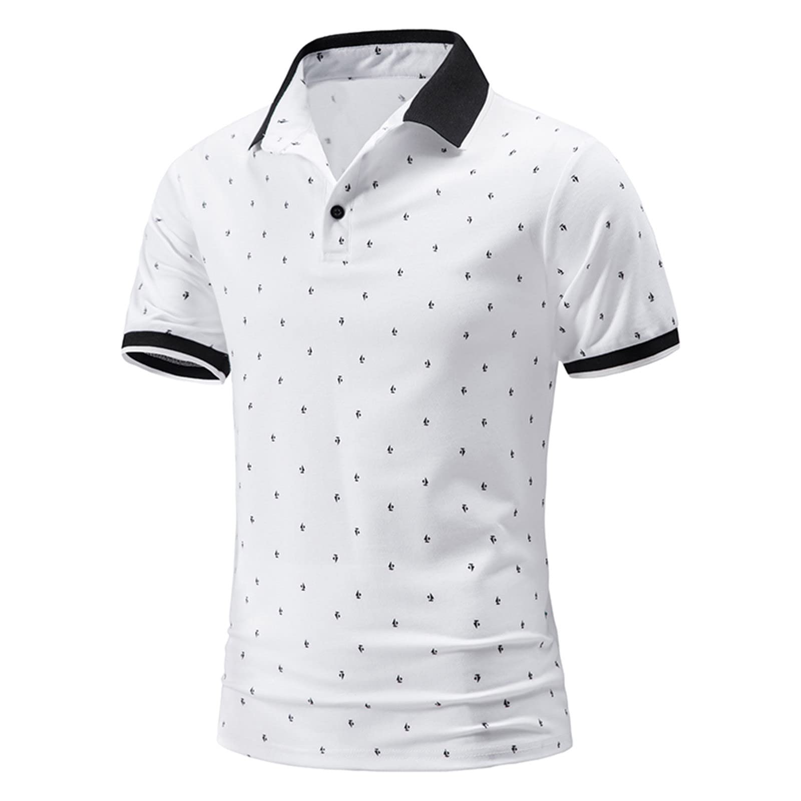 LAISO Men's Slim Fit Short Sleeve Solid Color Stand Collar Casual T-Shirt - Breathable Summer Top for Work, Dating & Everyday Wear