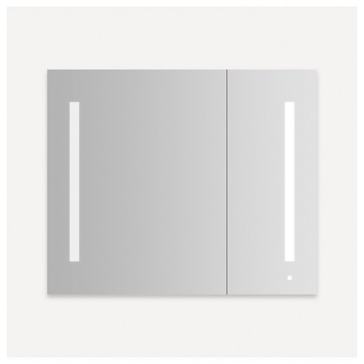 Modern AiO Flat Mirror Two Door Cabinet - Sleek Bathroom Vanity with Storage for Home & Apartment | Perfect for Makeup, Grooming & Bathroom Organization