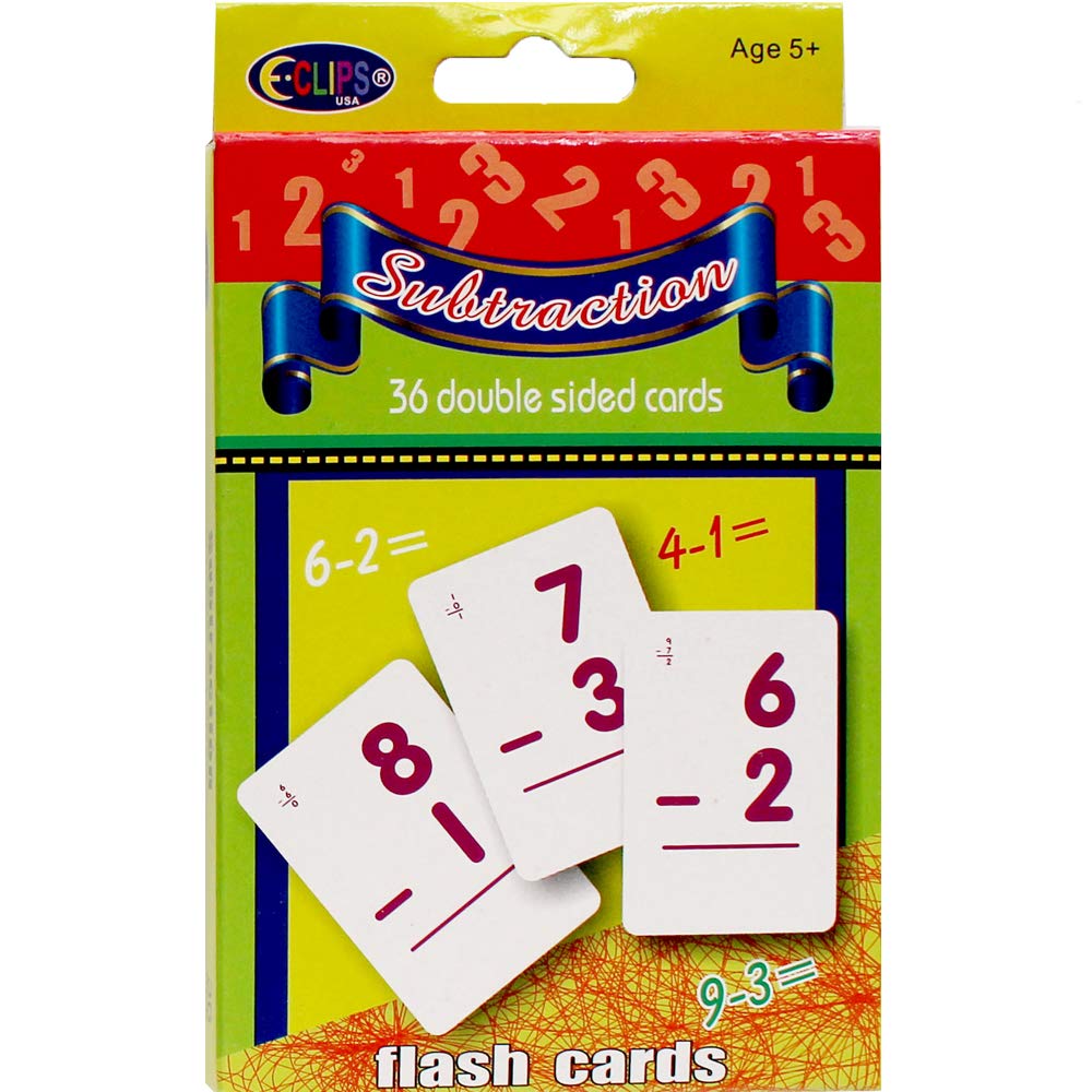 AUKSales Subtraction Flash Cards - 48 Pack Bulk Classroom & Homeschool Math Learning Tools for Kids - Perfect for Teachers, Parents & Tutors