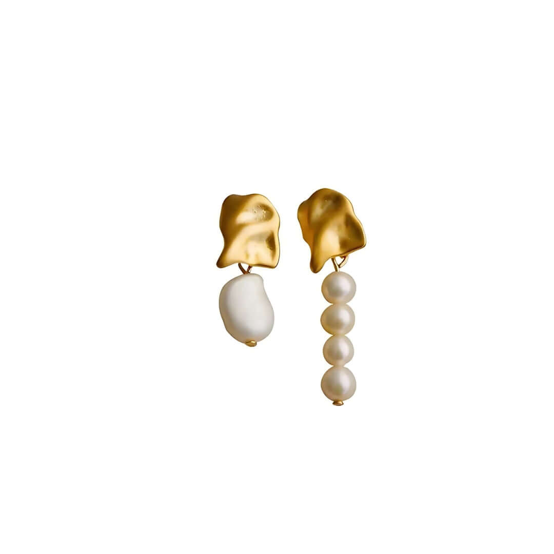 Vintage Irregular Mismatched Pearl Dangle Earrings for Women | Boho Chic Handmade Jewelry | Perfect for Weddings, Parties & Everyday Wear | A132