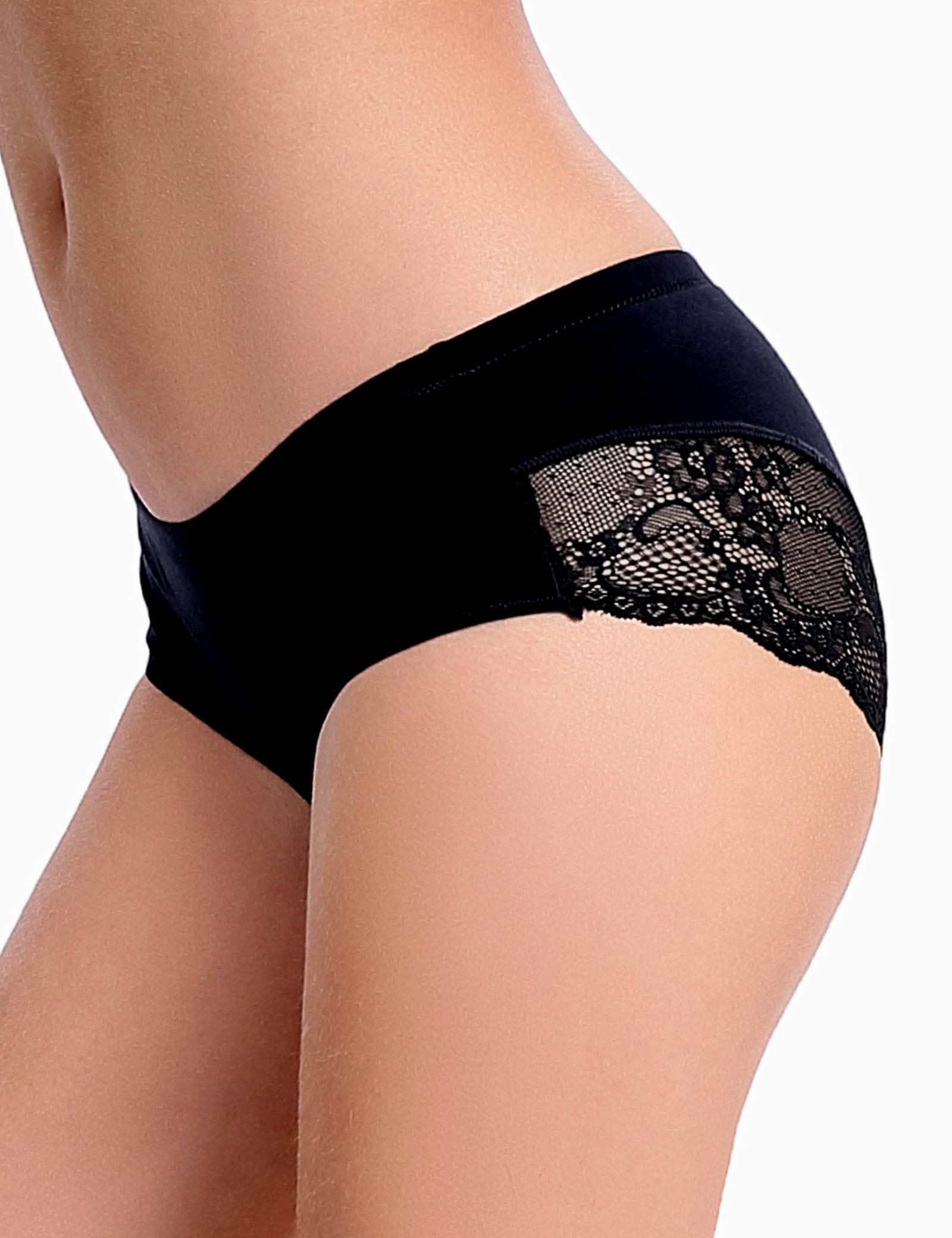 Women's Lace Back Underwear - Mid Rise Full Coverage Panties 4 Pack (Regular & Plus Size) | Comfortable & Breathable for Everyday Wear, Workout & Sleep