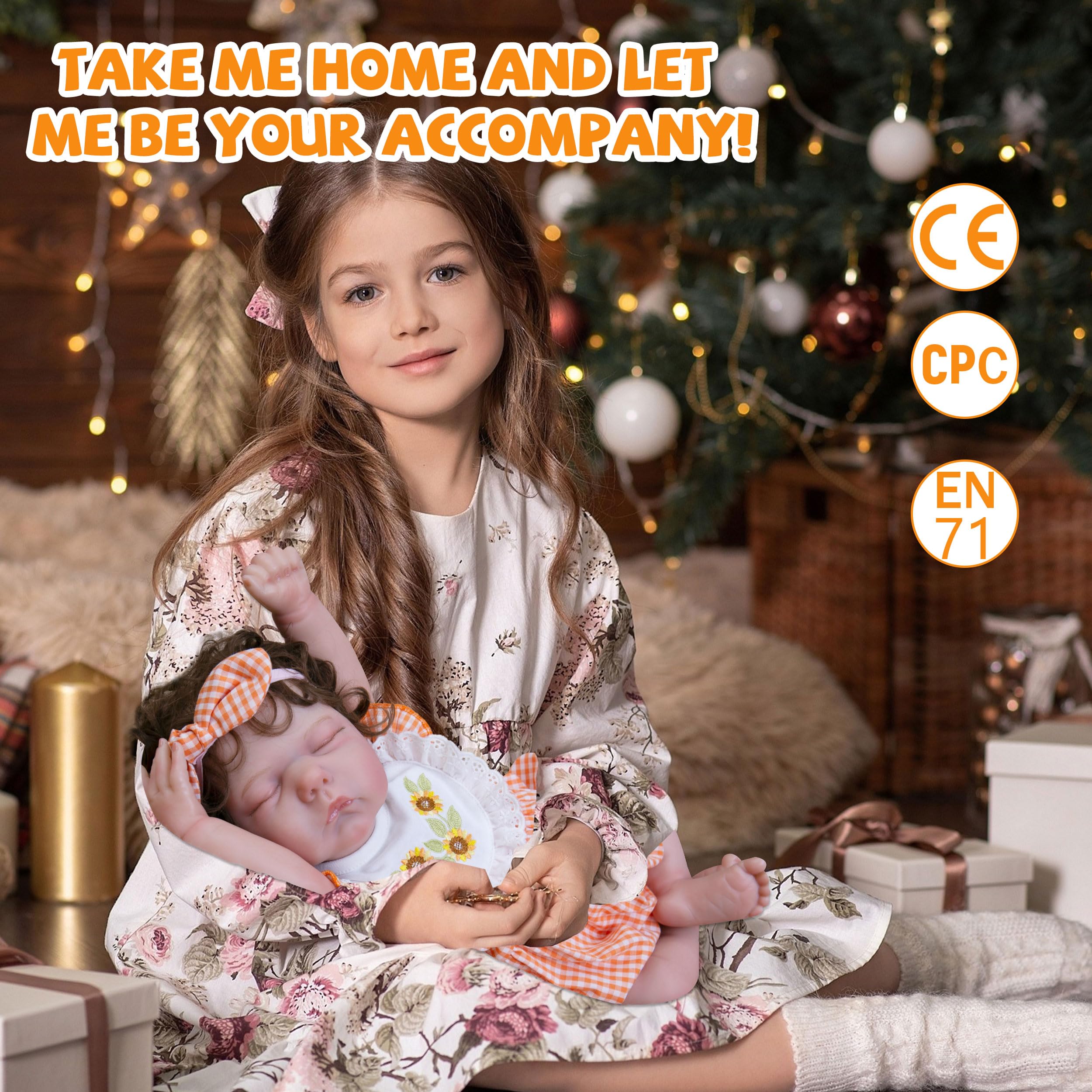 Milidool 20-Inch Realistic Reborn Baby Doll - Lifelike Poseable Newborn Girl Doll with Soft Cloth Body, Perfect Gift for Kids Age 3+ | Great for Role Play, Collecting, and Emotional Comfort
