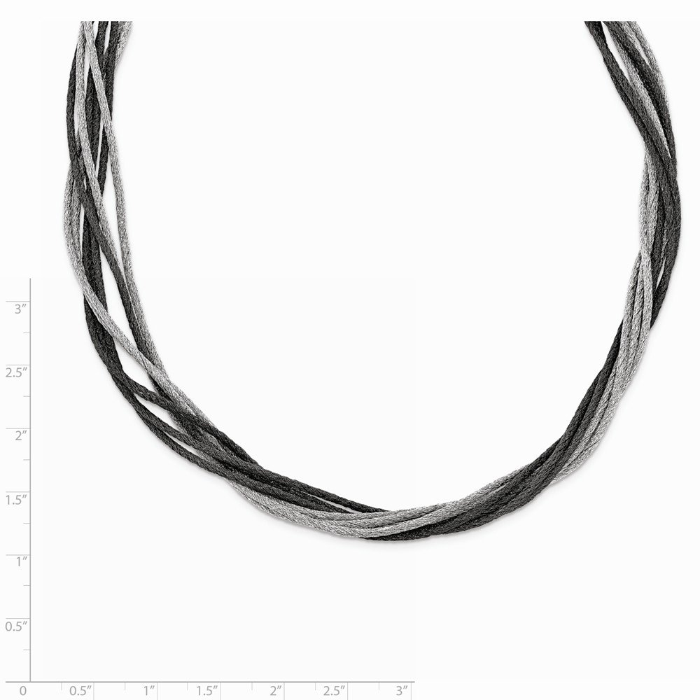 Elegant Sterling Silver Black Rhodium Wire Mesh Chain Necklace for Women | Dainty Layering Jewelry for Everyday Wear & Special Occasions