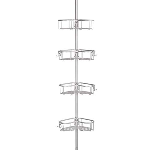 Rustproof Shower Caddy - Satin Chrome Corner Shelf for Bathroom Organization | Space-Saving Shower Storage for Shampoo, Soap & Bath Essentials