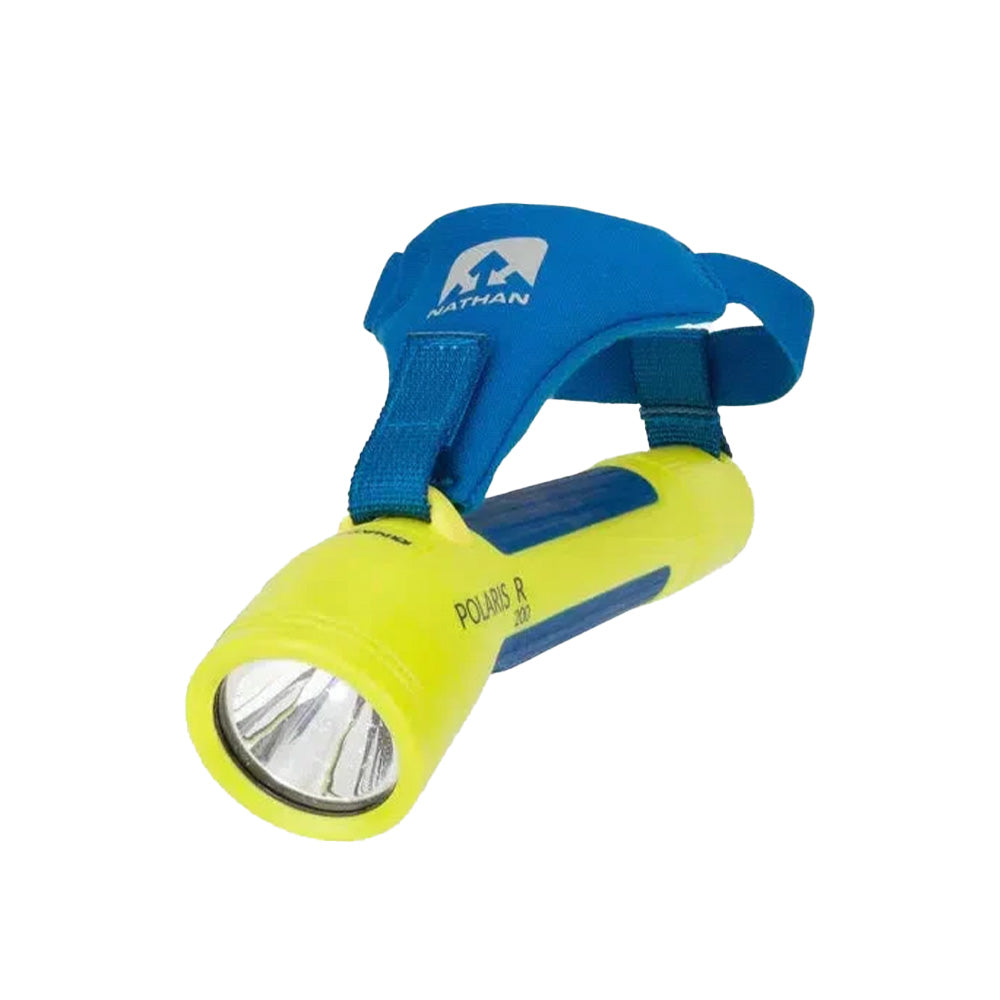 Nathan Polaris Hand Torch 200R - High-Powered Rechargeable LED Flashlight for Camping, Hiking & Emergency Use | Waterproof & Durable Outdoor Lighting Tool