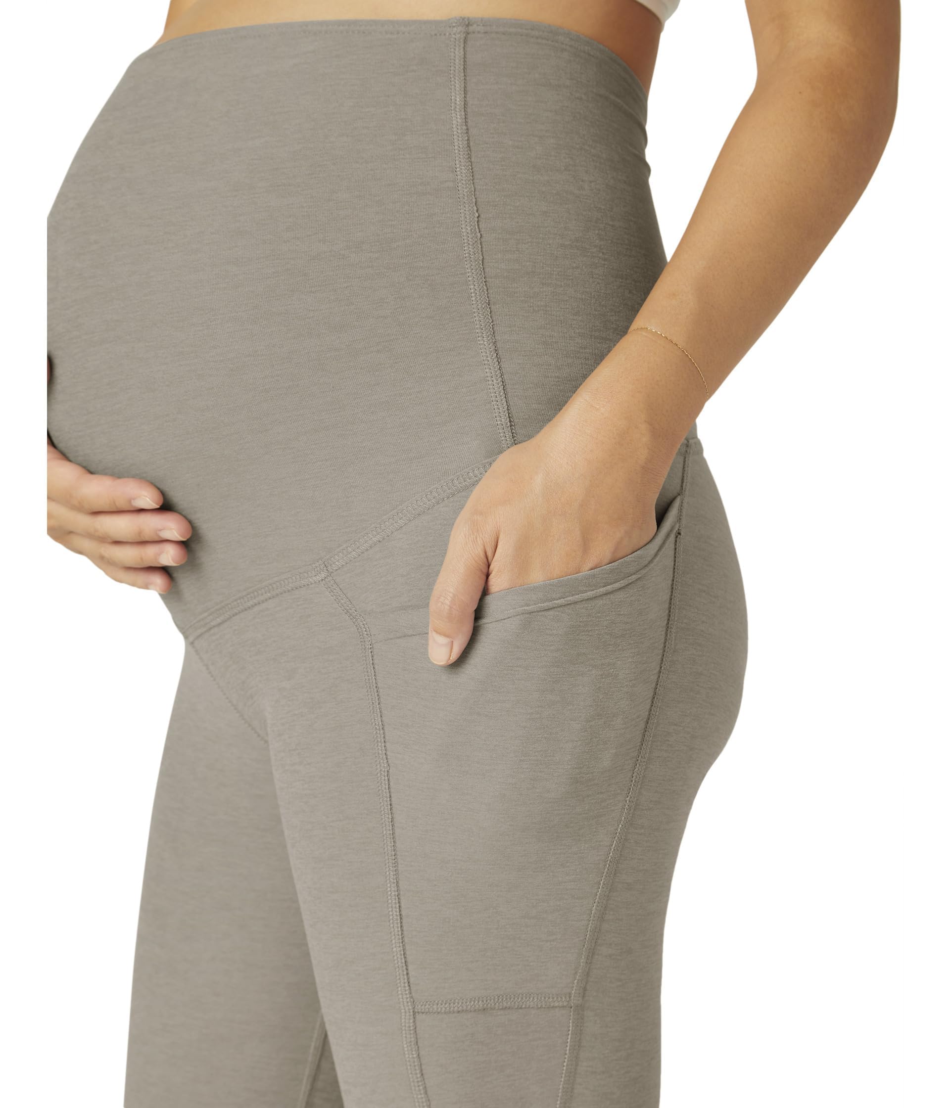 Beyond Yoga Maternity Spacedye High-Waisted Midi Leggings - Soft Stretch Pregnancy Yoga Pants for Comfort & Support - Perfect for Prenatal Workouts, Lounge & Everyday Wear