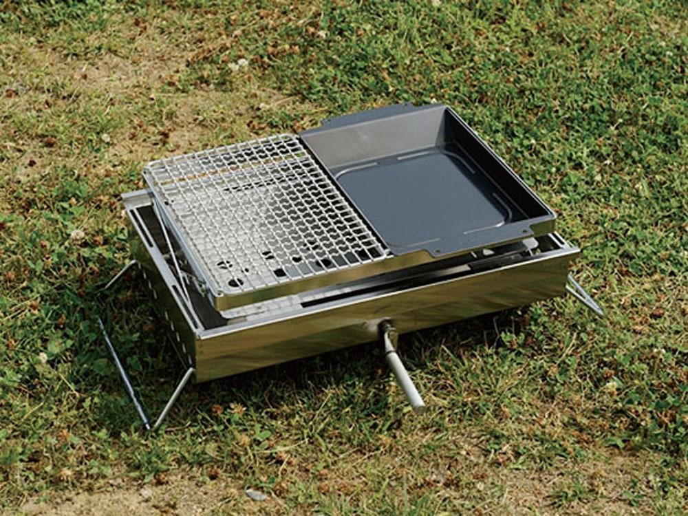 Premium Stainless Steel Half Grill Pro - Heavy Duty Outdoor BBQ Grill for Backyard, Camping & Tailgating - Perfect for Grilling Burgers, Steaks & Vegetables