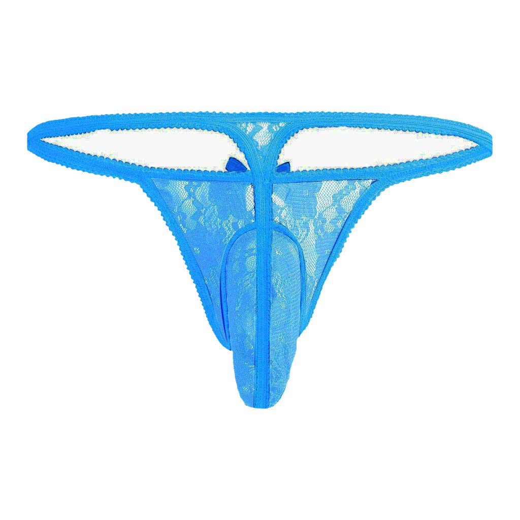 Sexy Men's Cosplay G-String Underwear - Lace Pattern T-Back Thong for Men - Perfect for Roleplay, Halloween Costumes & Sensual Wear