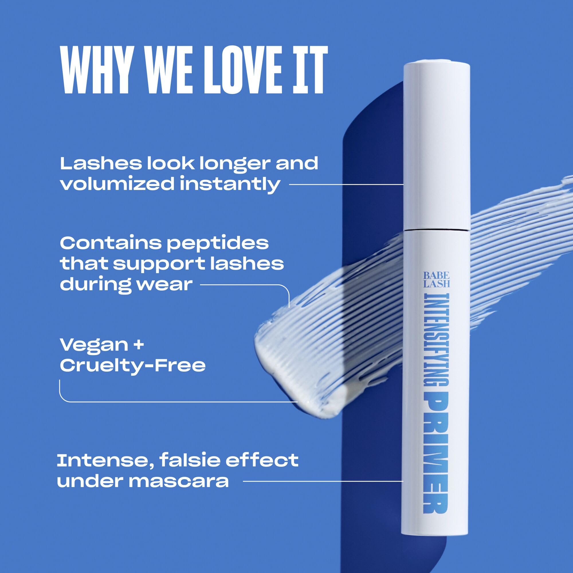 Babe Original Intensifying Lash & Mascara Primer with Peptides, Shea Butter & Castor Oil | Lash Growth Serum for Longer, Thicker Lashes | Cruelty-Free Vegan Lash Mask | Perfect for Night Care & Mascara Boosting