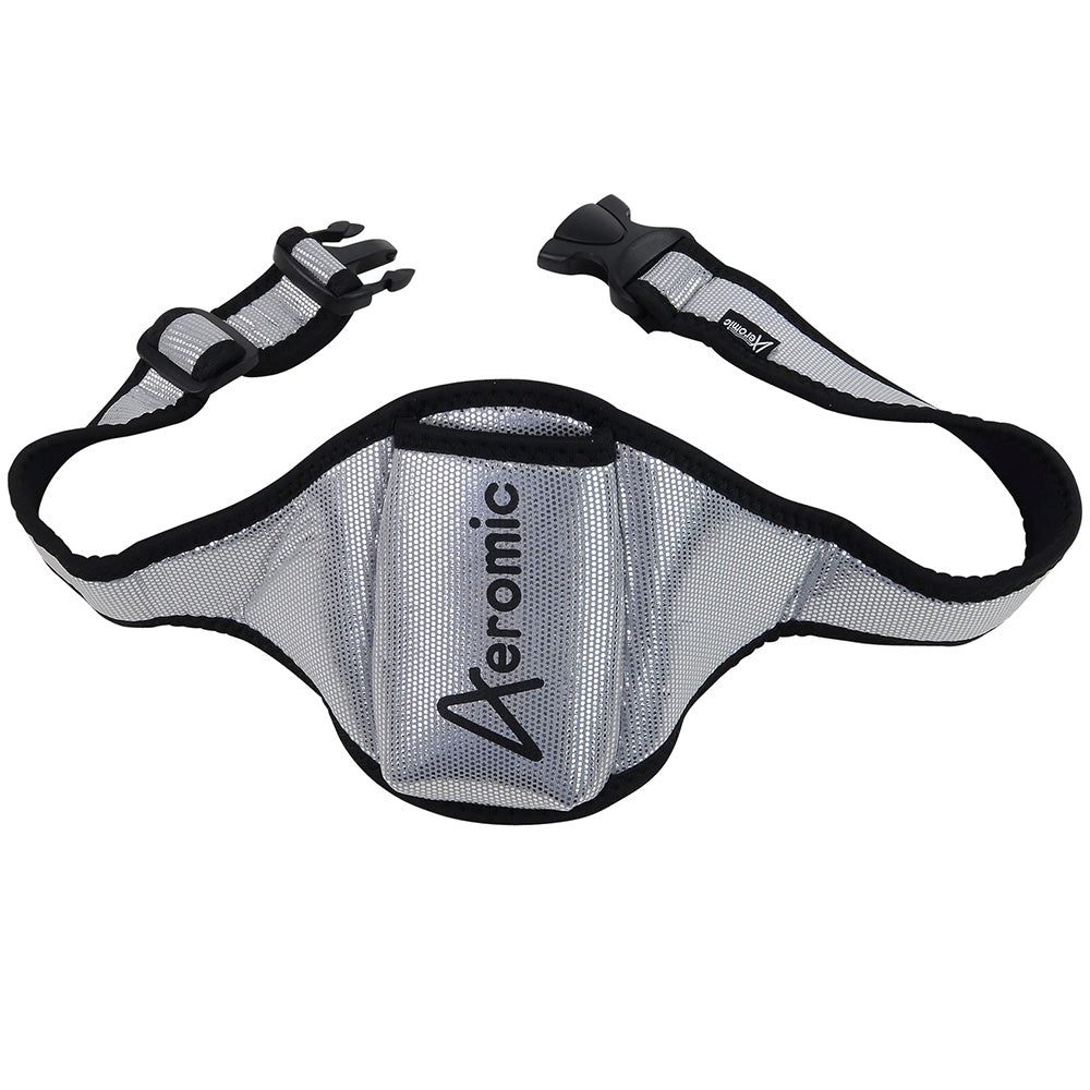 Aeromic Pouchbelt Silver Glitter with Black Logo - Stylish Waist Bag for Women, Fashionable Crossbody Belt Bag for Parties, Concerts & Travel