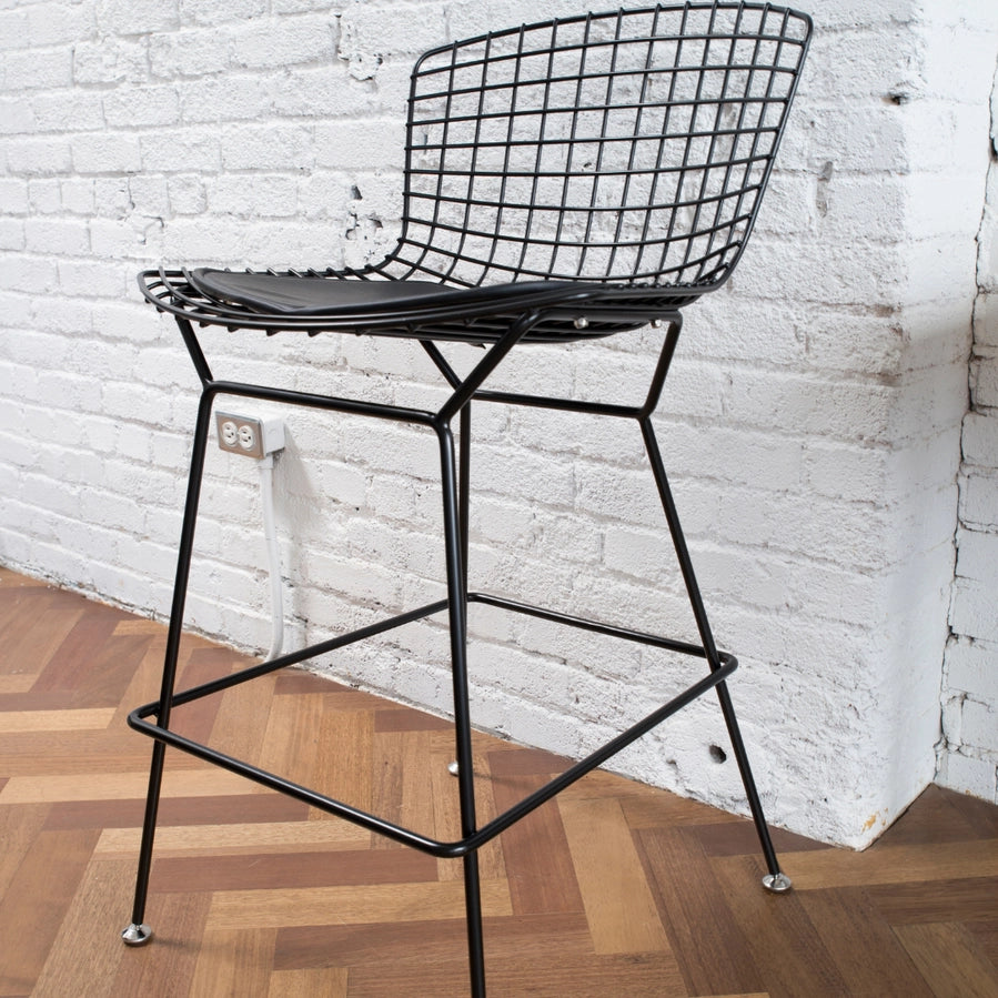Bertoia Stool - Mid-Century Modern Bar Stool, Wire Mesh Seat, Chrome Finish - Perfect for Kitchen Island, Breakfast Bar & Lounge Decor