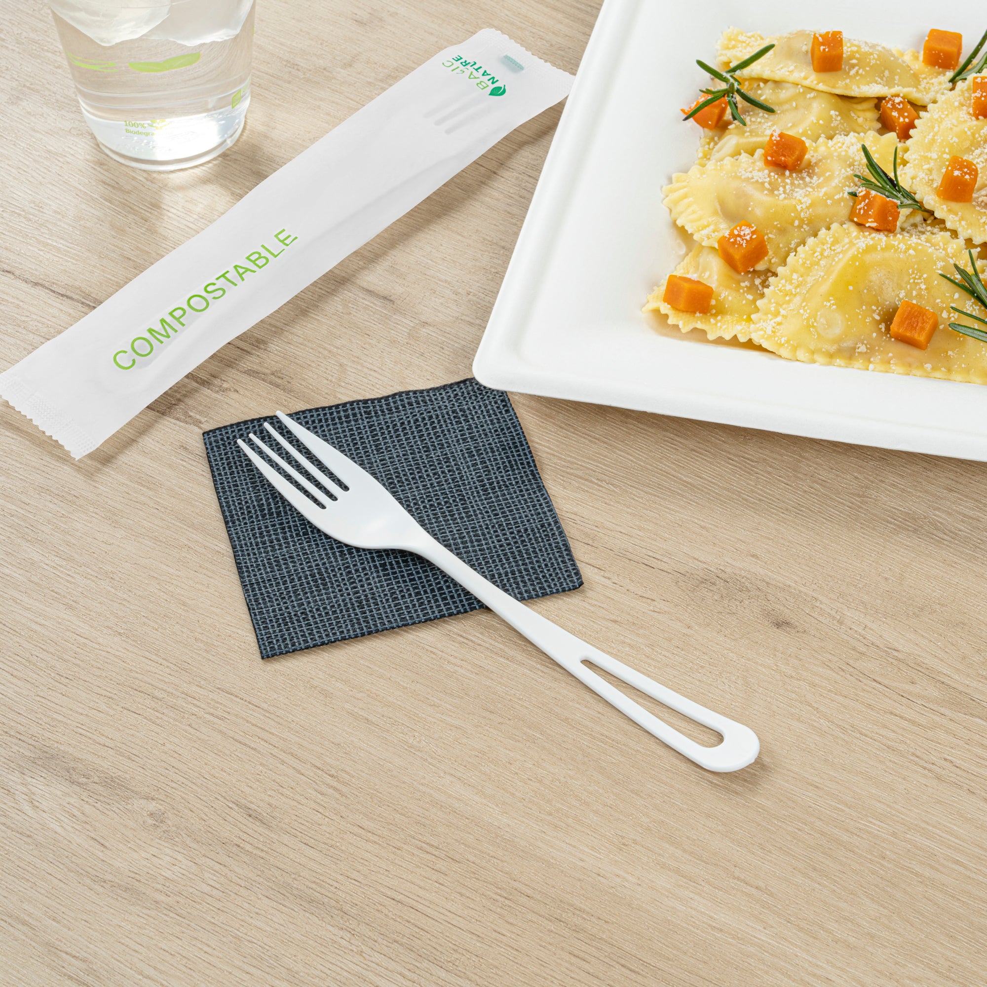 Eco-Friendly Compostable White CPLA Plastic Forks - 250 Count Box | Heat Resistant, Biodegradable Cutlery for Parties, Picnics & Catering Events
