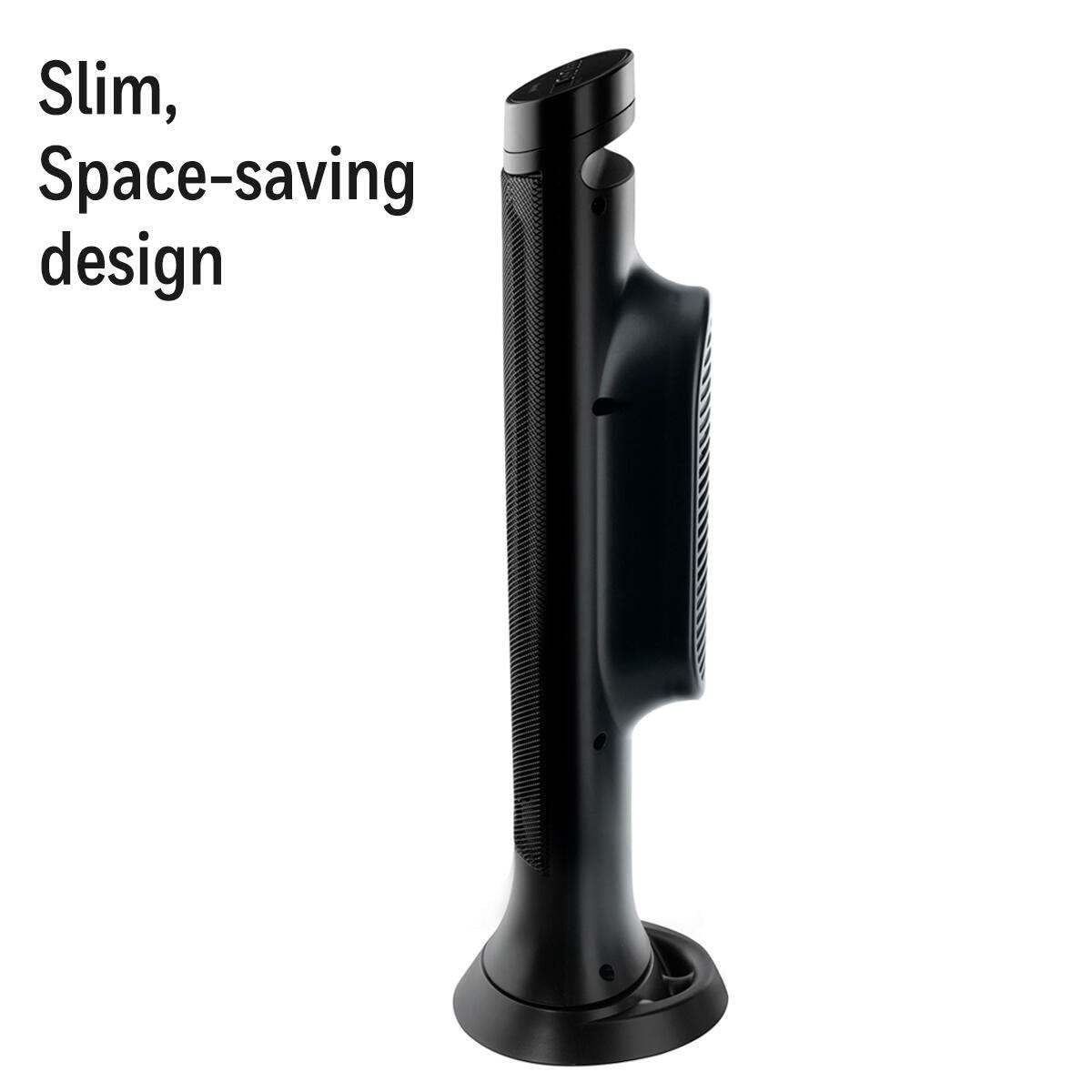 Honeywell Slim Ceramic Tower Heater for Large Rooms - Black Space Heater with 2 Heat Settings & Overheat Protection - Perfect for Bedroom, Office, Living Room Heating