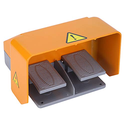 High Performance YDT1-18 Dual Foot Switch Pedal - Durable Industrial Foot Control for Lathes & Machinery - Perfect for Metalworking, Woodworking & CNC Equipment Operation