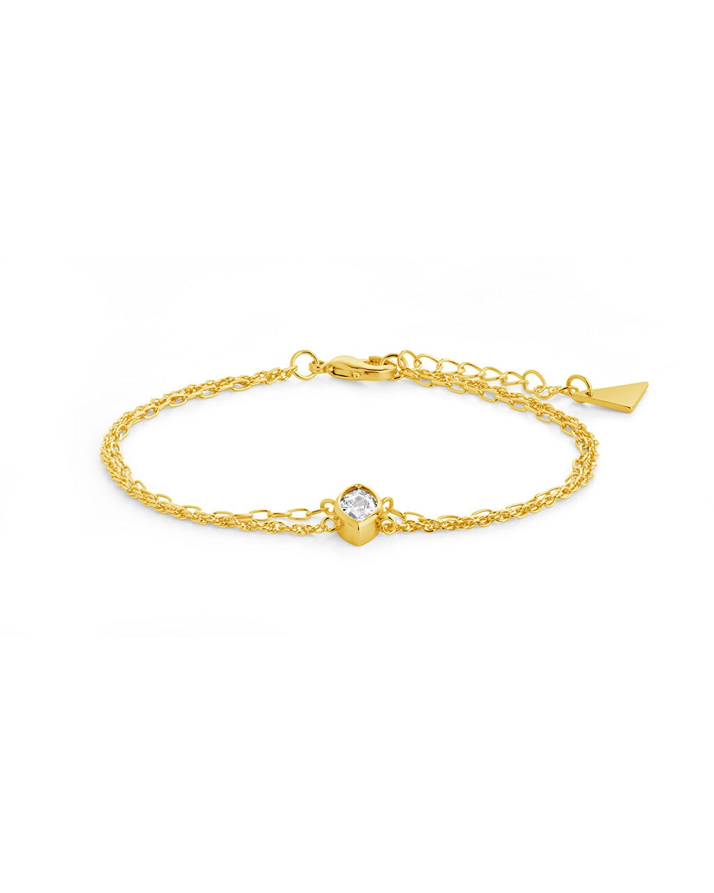 Karlie CZ & Layered Chain Bracelet for Women - Elegant Cubic Zirconia & Gold Plated Fashion Jewelry - Perfect for Parties, Weddings, and Everyday Wear