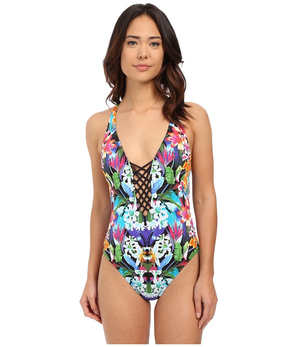Bleu Rod Beattie Women's Lush Life Plunge Halter One Piece Swimsuit - Sexy High Cut Bathing Suit for Beach, Pool & Vacation | Tummy Control Swimwear for Women