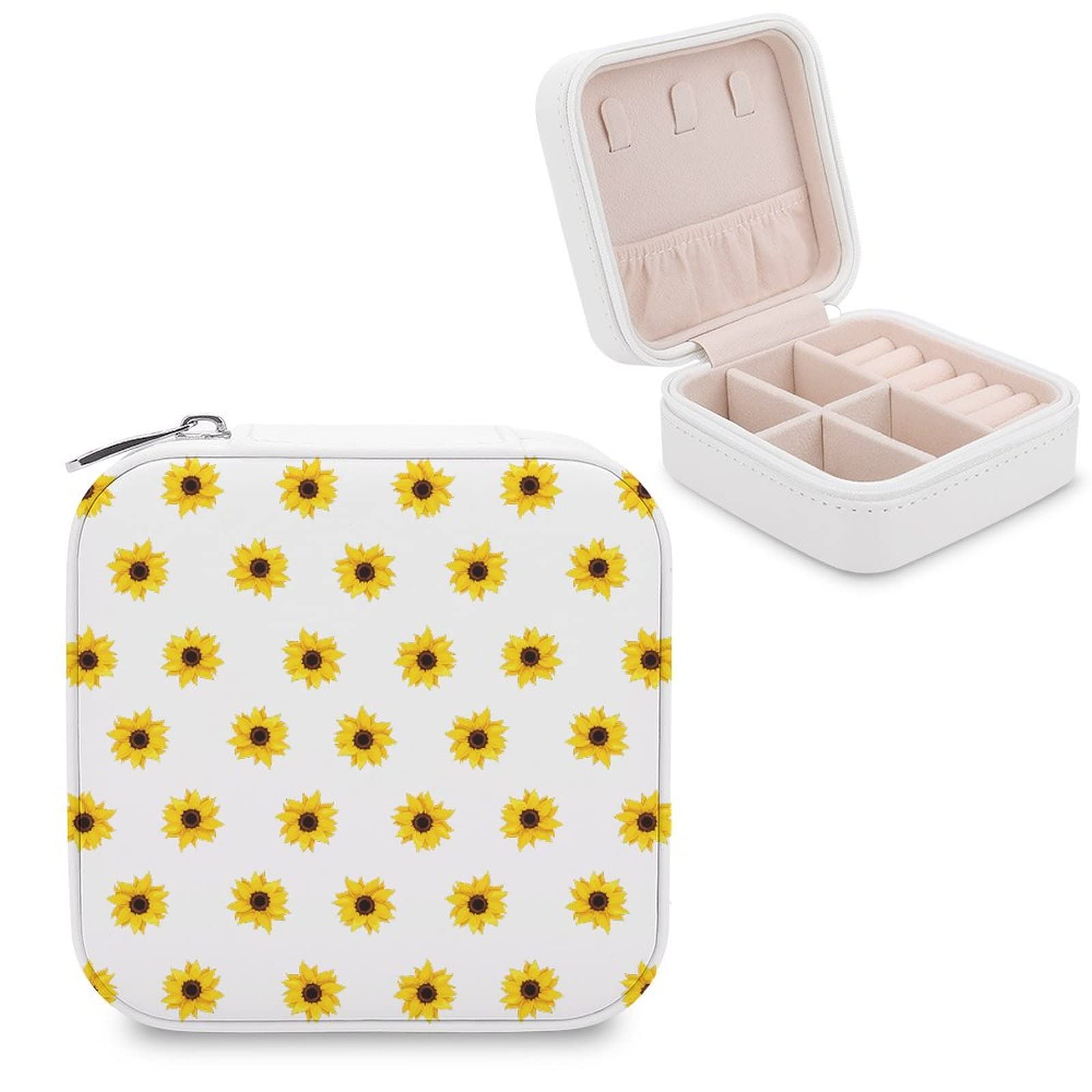 Elegant Small PU Leather Jewelry Organizer Box for Women - Travel Jewelry Case with Storage Compartments for Rings, Earrings, Necklaces & Bracelets - Perfect for Travel, Home Display & Gift Giving