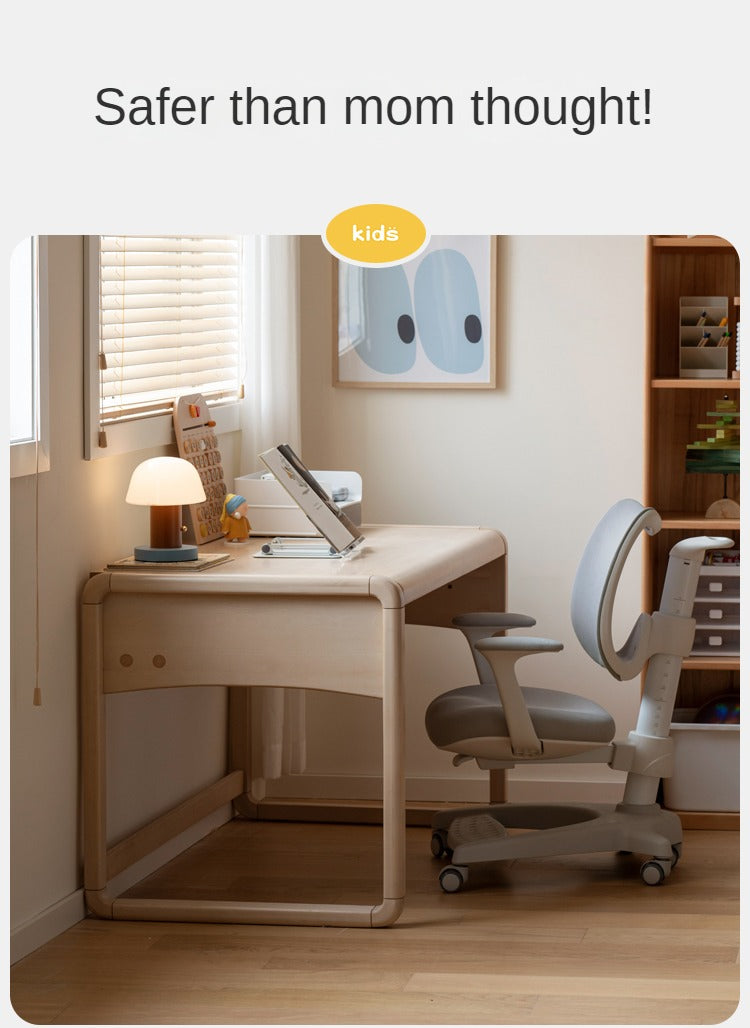 Handmade Solid Birch Wood Children's Writing Desk - Kids Study Table for Home & Classroom Learning Activities