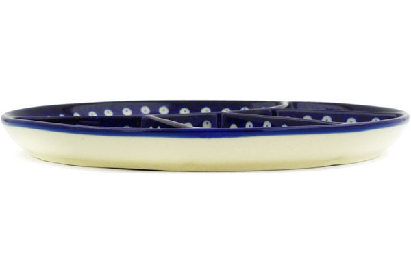 10 Divided Dish Blue Daisy Peacock - Perfect for Party Platters, Appetizer Serving, and Food Presentation at Events & Gatherings