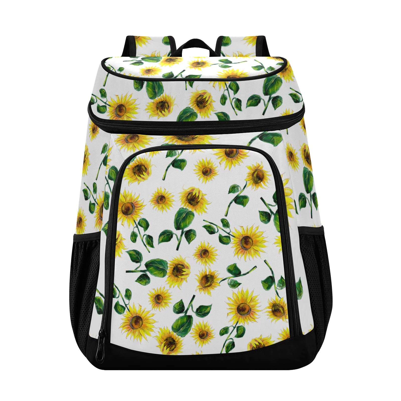 Sunflowers Insulated Cooler Backpack - Waterproof & Leakproof Soft Cooler Bag for Women & Men - Perfect for Picnics, Beach Trips, Camping & Outdoor Adventures