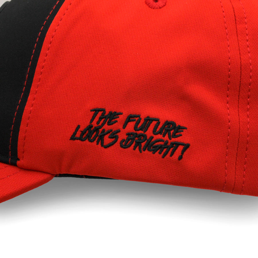 VT Shield Logo Future Looks Bright Snapback Hat - Red & Black Adjustable Baseball Cap for Men & Women - Perfect for Sports, Outdoor Activities, and Casual Wear