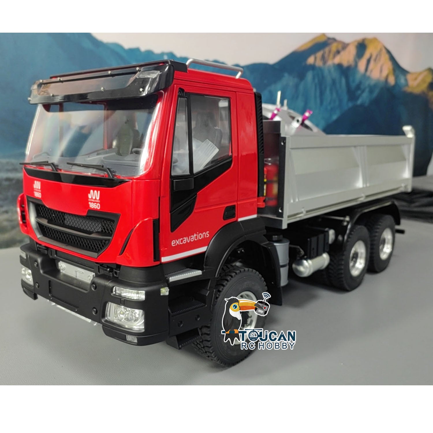 1/14 Scale 6x6 Hydraulic RC Dump Truck - 2 Speed Gearbox, PNP with Sound & Light, Pre-Painted Assembled Model - Perfect for Construction Site Play, Outdoor RC Vehicle Racing, and Collector's Display