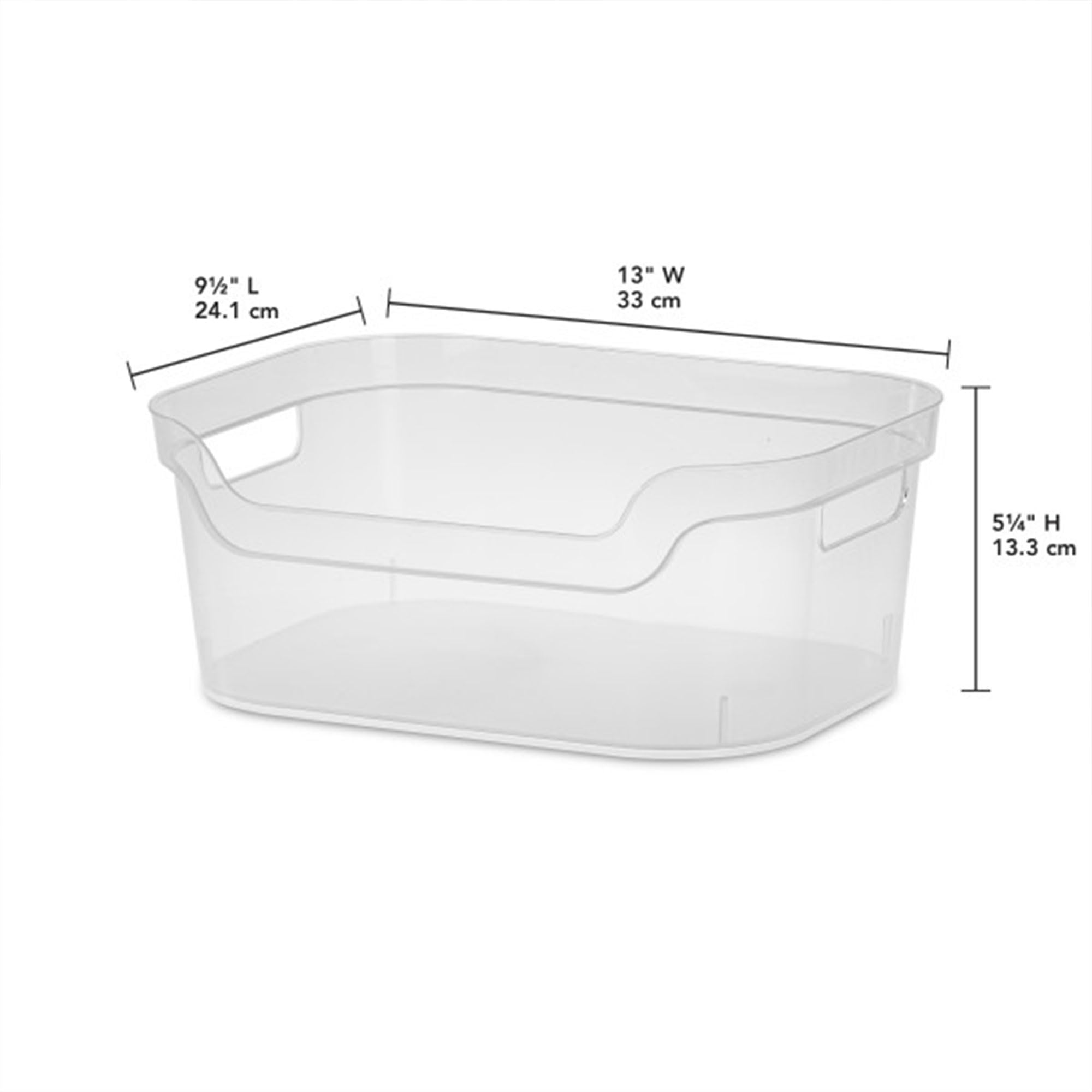 Sterilite Medium Clear Storage Bin with Comfortable Handles - 5.25x9.5x13 Inches - 24 Pack for Home Organization | Perfect for Closet, Pantry & Office Storage