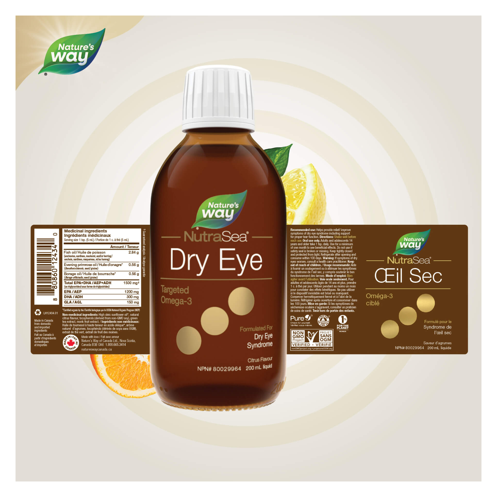 NutraSea Dry Eye Targeted Omega 3 Supplement - High Potency Fish Oil for Dry Eye Relief & Eye Health Support - Ideal for Computer Users & Contact Lens Wearers
