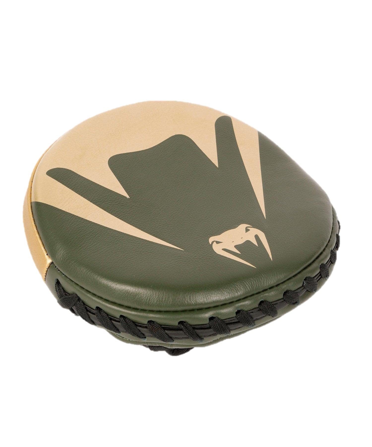 Venum Pro Boxing Mini Curved Punch Mitts (Pair) - Khaki/Gold | MMA Training Gloves for Speed & Accuracy | Perfect for Boxing Drills, Pad Work & Combat Sports Training