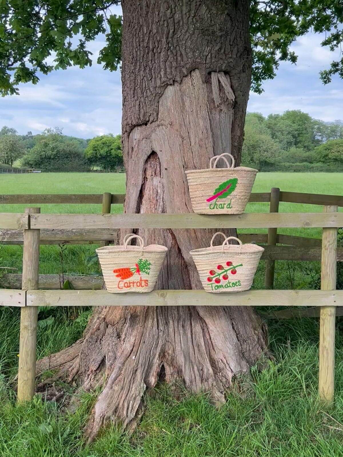 Handmade Embroidered Cotton Market Tote Bag with Tomato Design - Perfect for Grocery Shopping, Farmers Market & Beach Outings