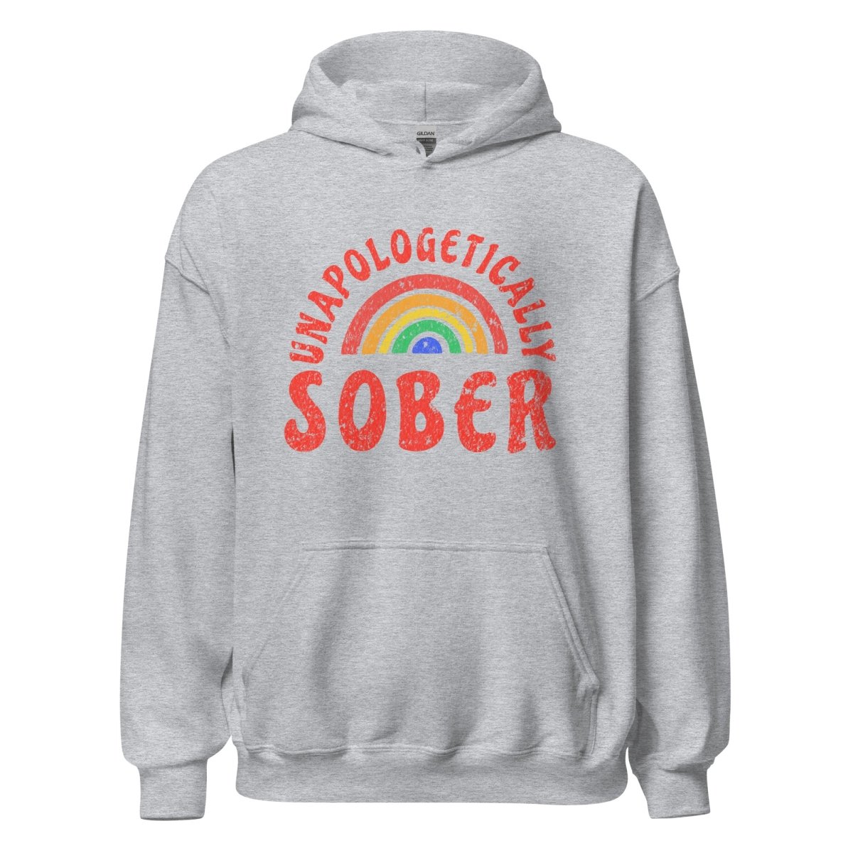 Unapologetically Sober Rainbow Pride Unisex Hoodie - LGBTQ+ Ally Apparel for Sober Celebrations & Pride Events
