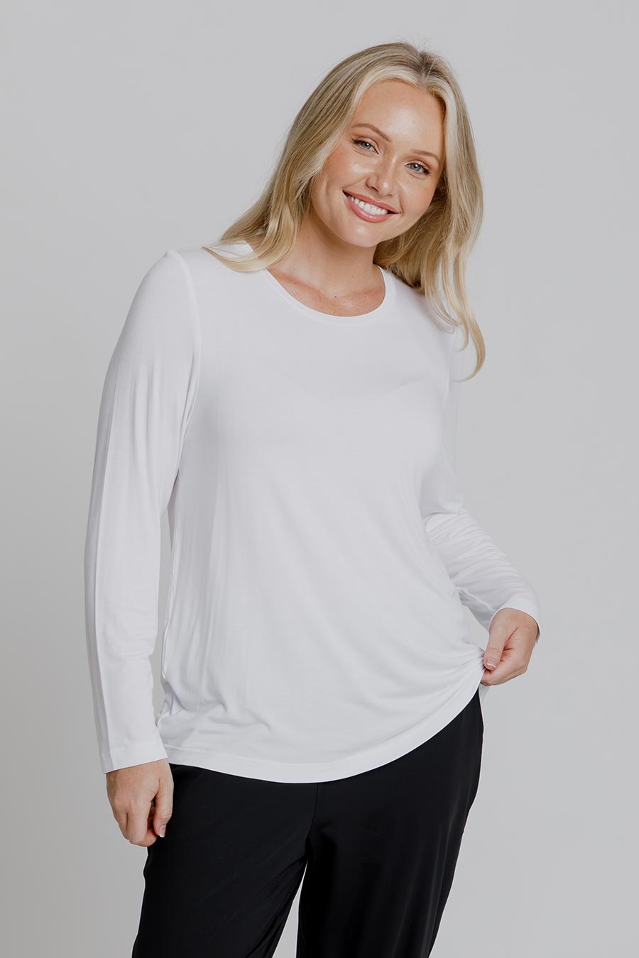 Classic White Bamboo Long Sleeve Shirt for Women - Comfortable & Breathable Summer Tops - Perfect for Casual Wear, Office Outfits and Beach Cover-ups