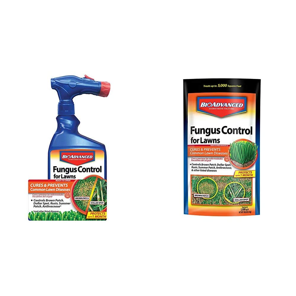 BioAdvanced 701270A 32-Ounce Fungicide for Lawns - Effective Disease Prevention & Fungus Control | BioAdvanced 701230A 10-Pound Systemic Fungicide for Lawn Care | Perfect for Grass Protection Against Brown Patch & Dollar Spot Fungal Diseases