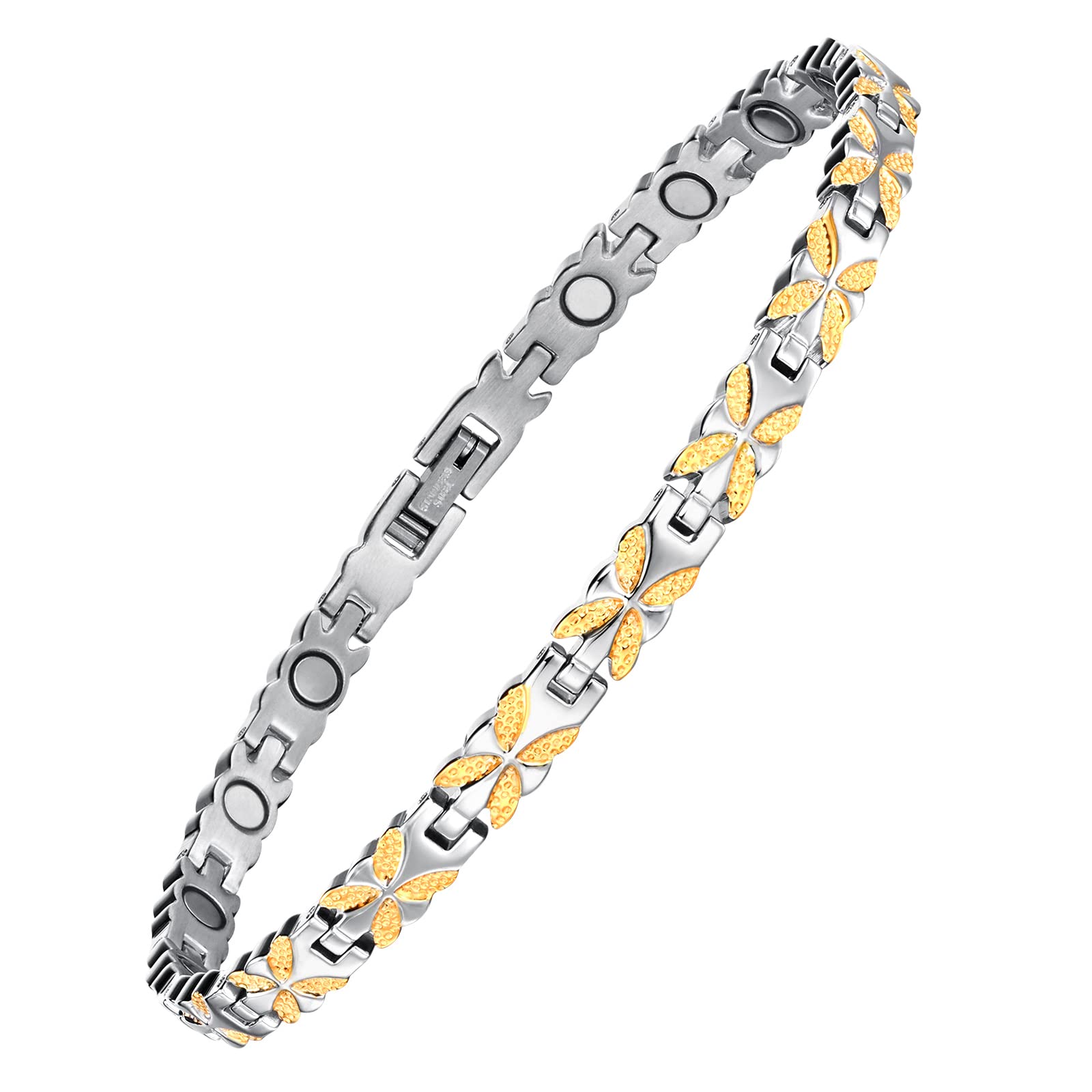Elegant Titanium Steel Magnetic Anklet Bracelet for Women - Adjustable 10.5 Inch - Perfect for Yoga, Meditation & Pain Relief Therapy