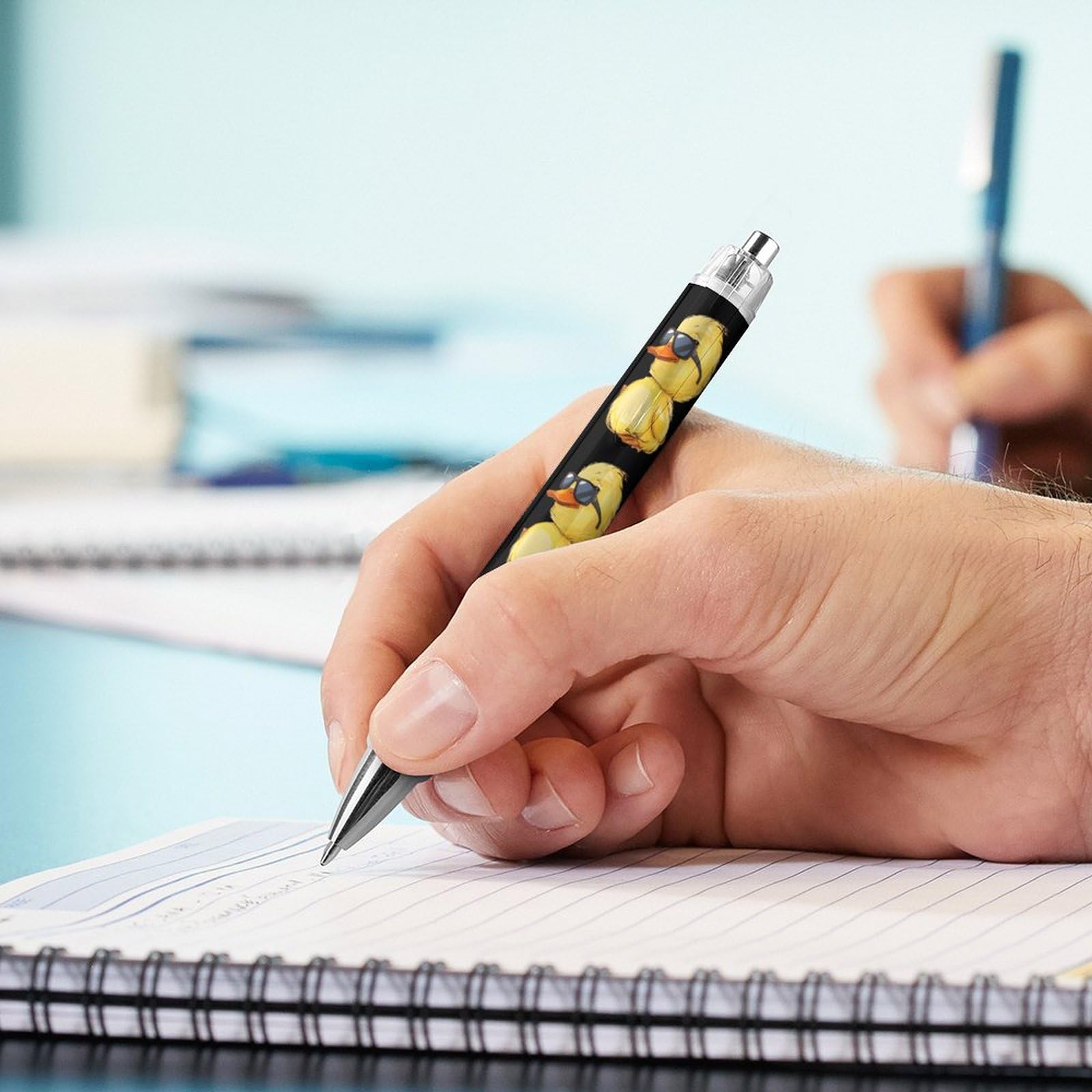 Little Duck with Glasses Ballpoint Pens - Retractable 0.5mm Fine Point Gel Pen with Black Ink for Office, School & Note Taking | Cute Stationery Gift for Students & Professionals