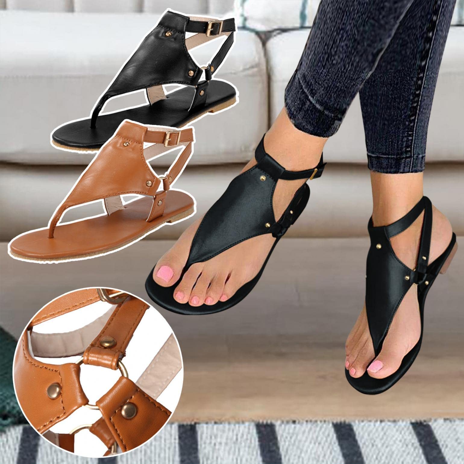 Women's Casual Summer Sandals - Low Wedge Peep Toe Wrapped Sexy Dressy Sandals with Diamond Accents | Perfect for Beach, Vacation & Date Night Outfits